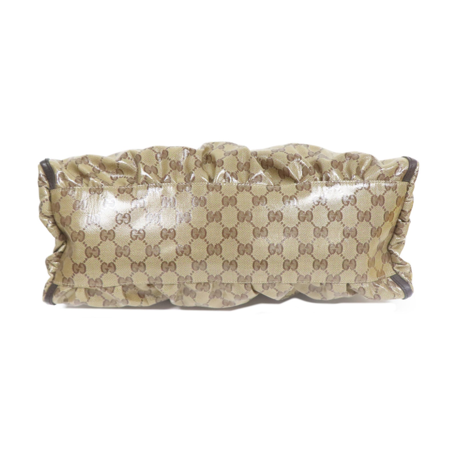 GUCCI 塗層帆布Shoulder Bag金扣肩背袋啡色