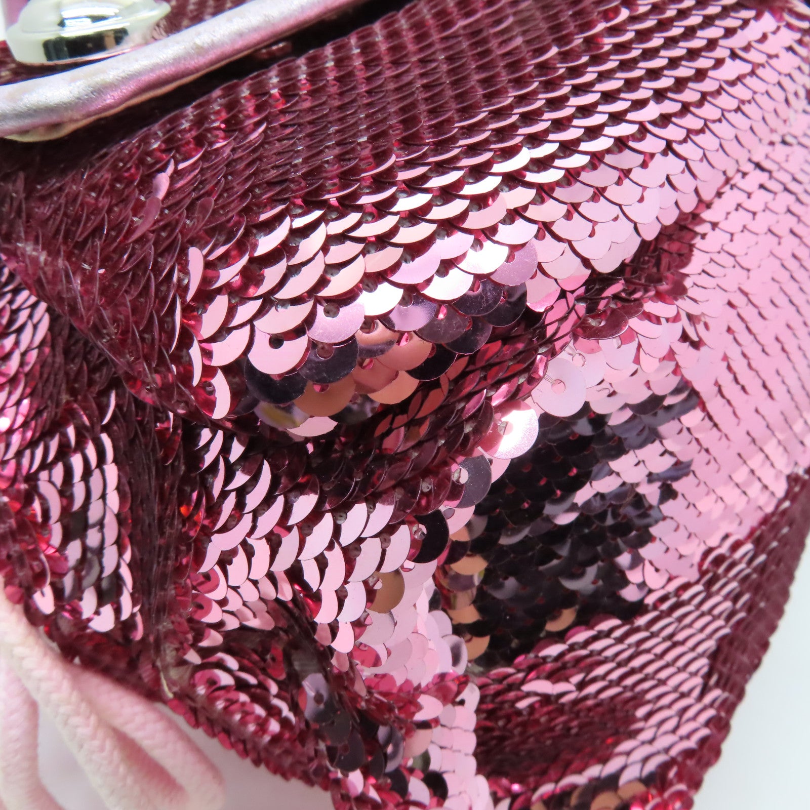 COACH 亮片Poppy Sequin Spotlight銀扣手挽肩背兩用袋粉紅色