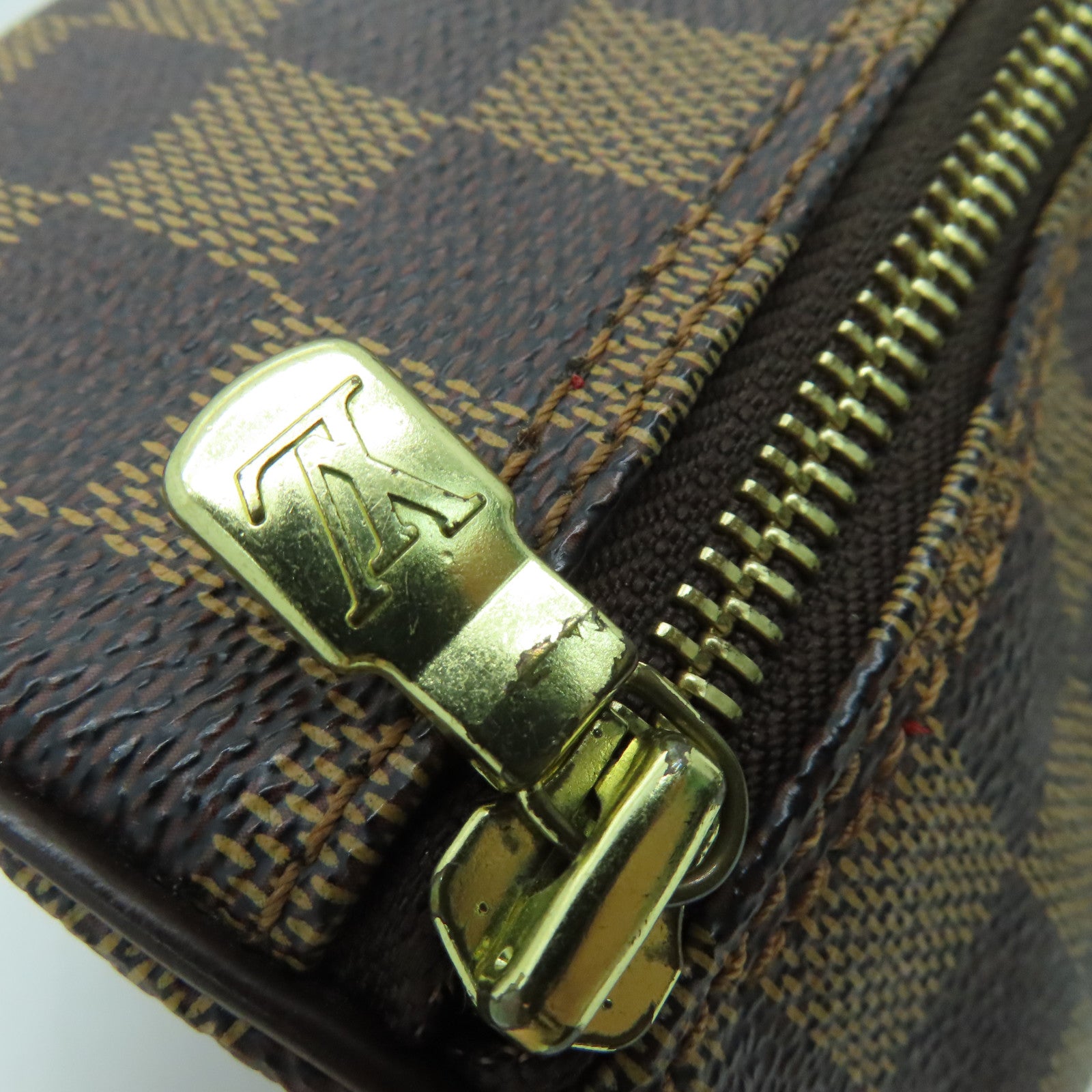 LOUIS VUITTON Damier Papillon GM金扣肩背袋啡色