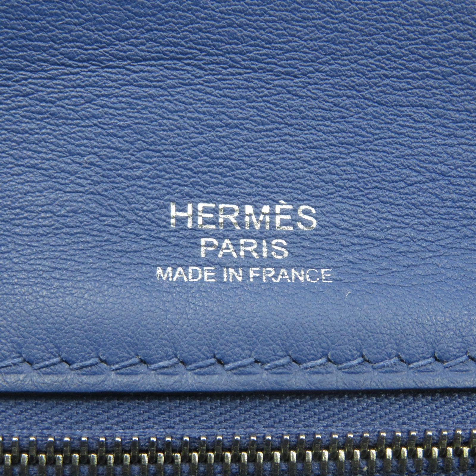 HERMES 【激減優惠】Togo皮革24/24銀扣手挽袋藍色