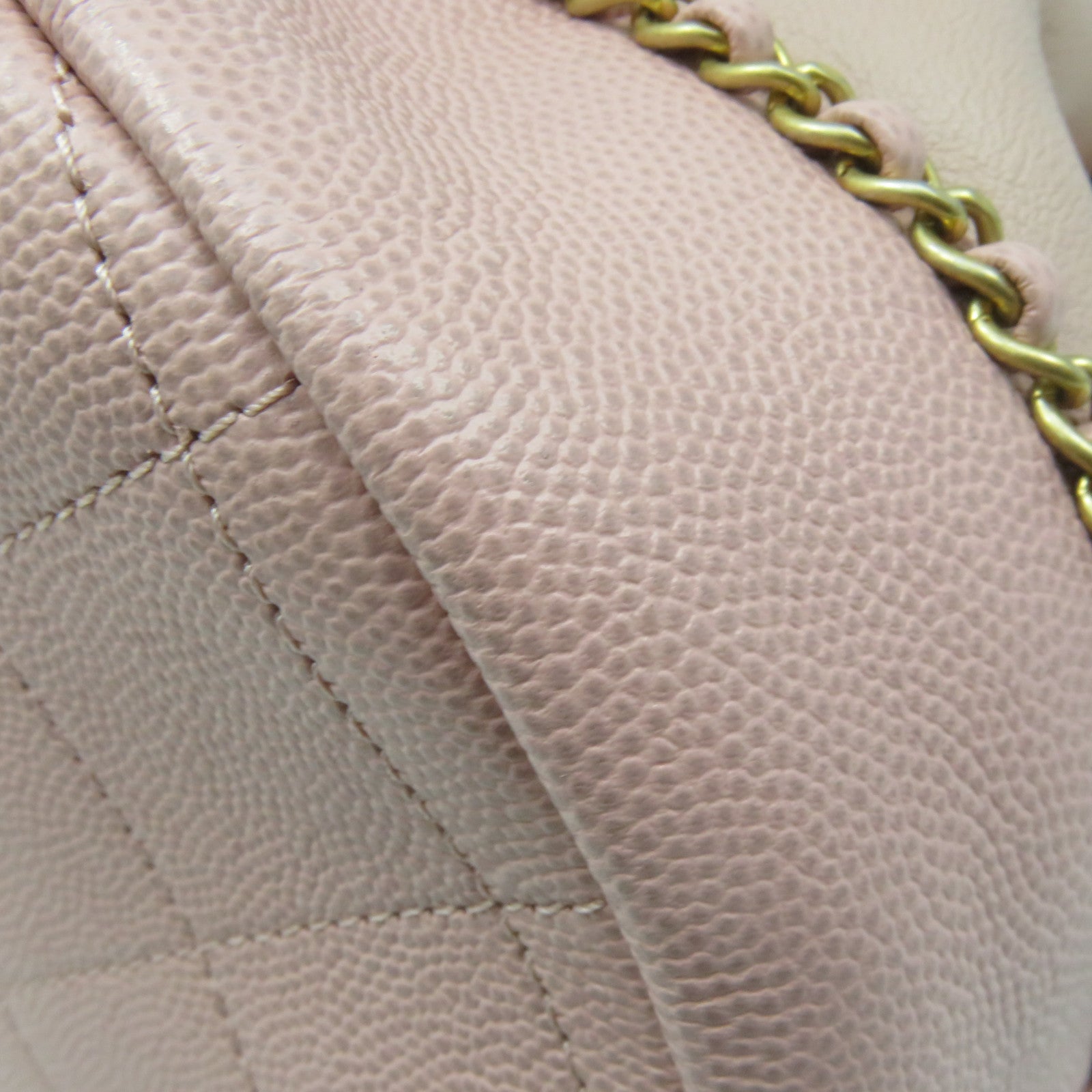 CHANEL 牛皮皮革Chain Shoulder Bag金扣鏈帶肩背袋粉紅色