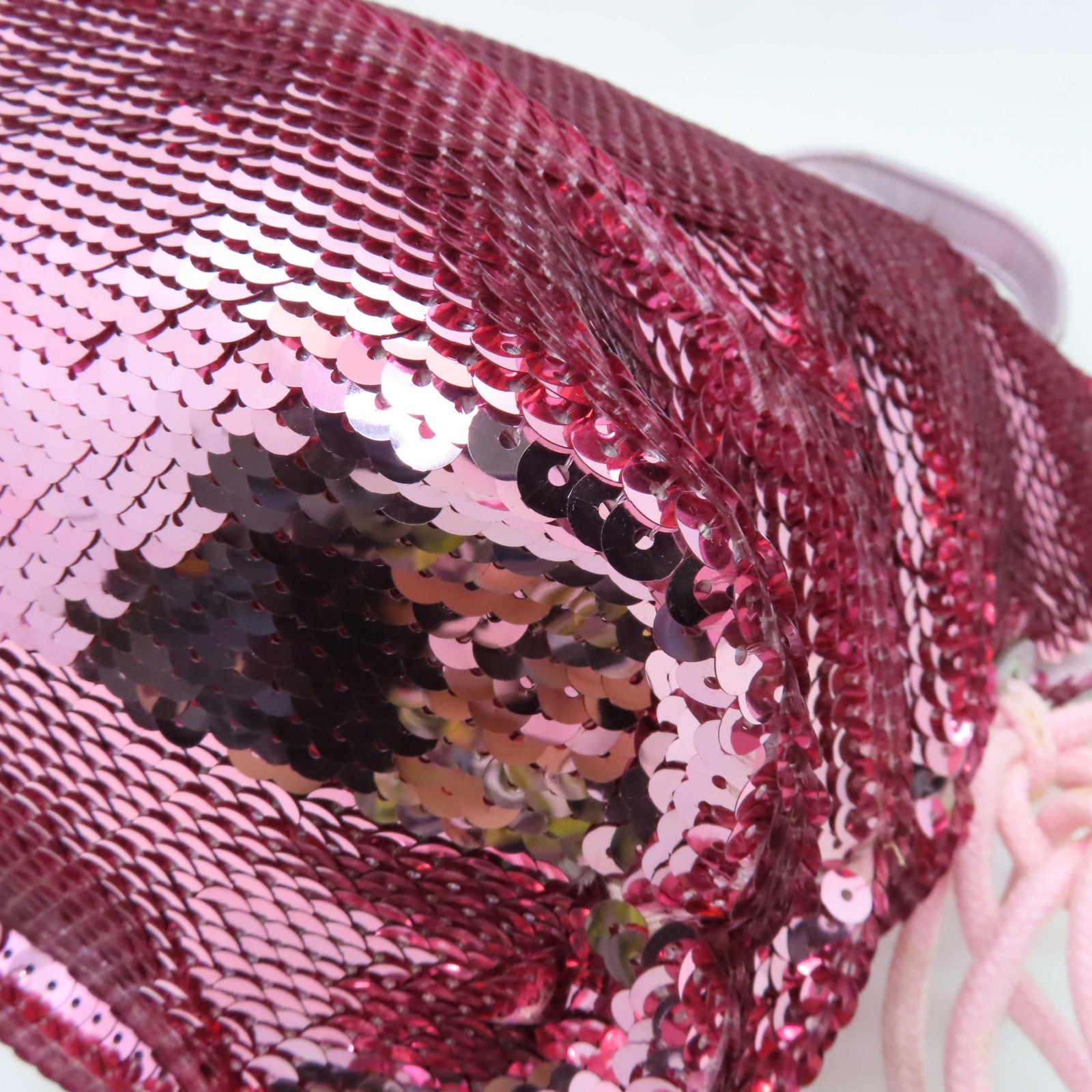 COACH 亮片Poppy Sequin Spotlight銀扣手挽肩背兩用袋粉紅色