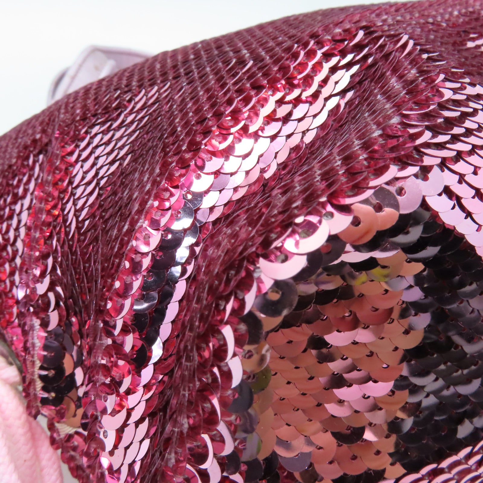 COACH 亮片Poppy Sequin Spotlight銀扣手挽肩背兩用袋粉紅色