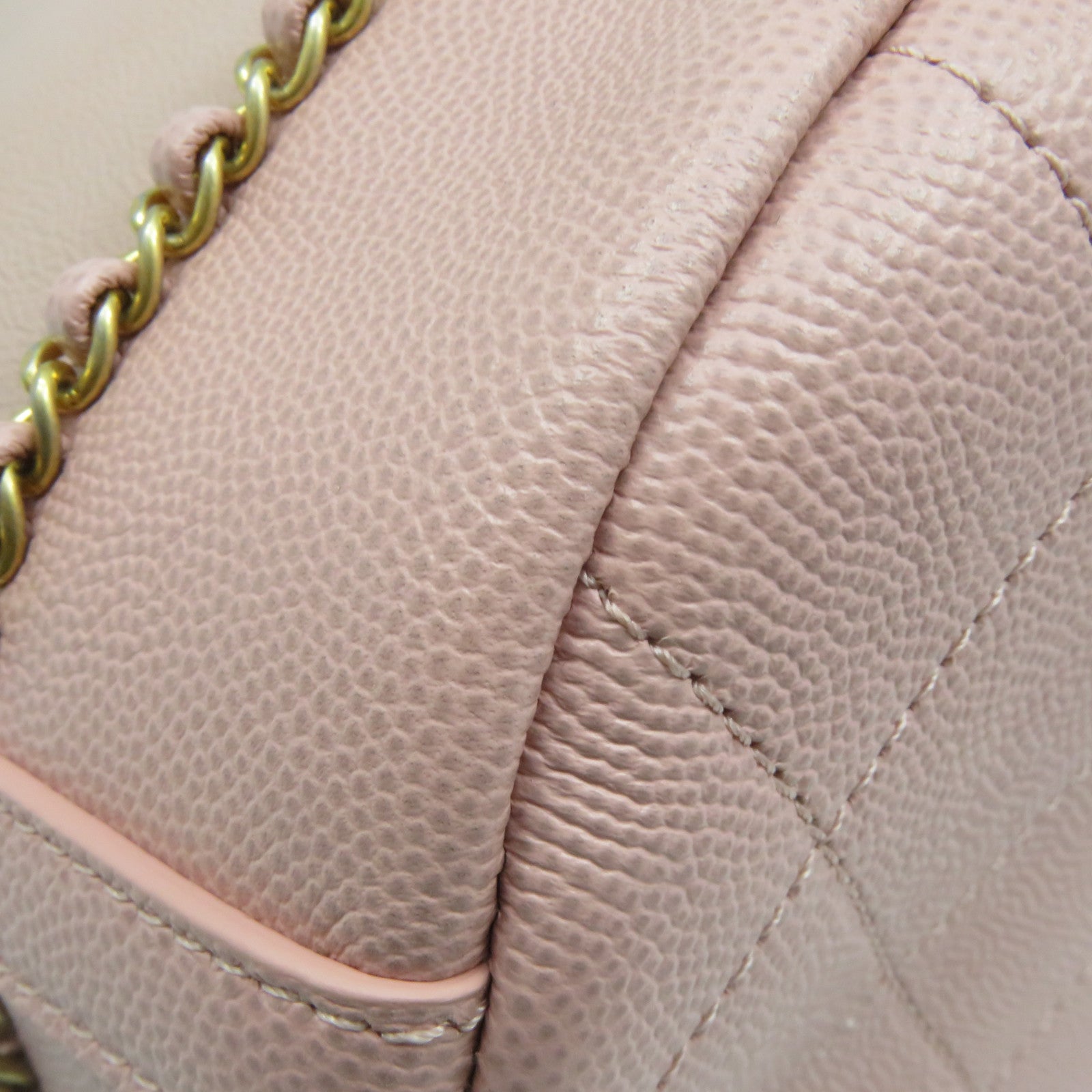 CHANEL 牛皮皮革Chain Shoulder Bag金扣鏈帶肩背袋粉紅色