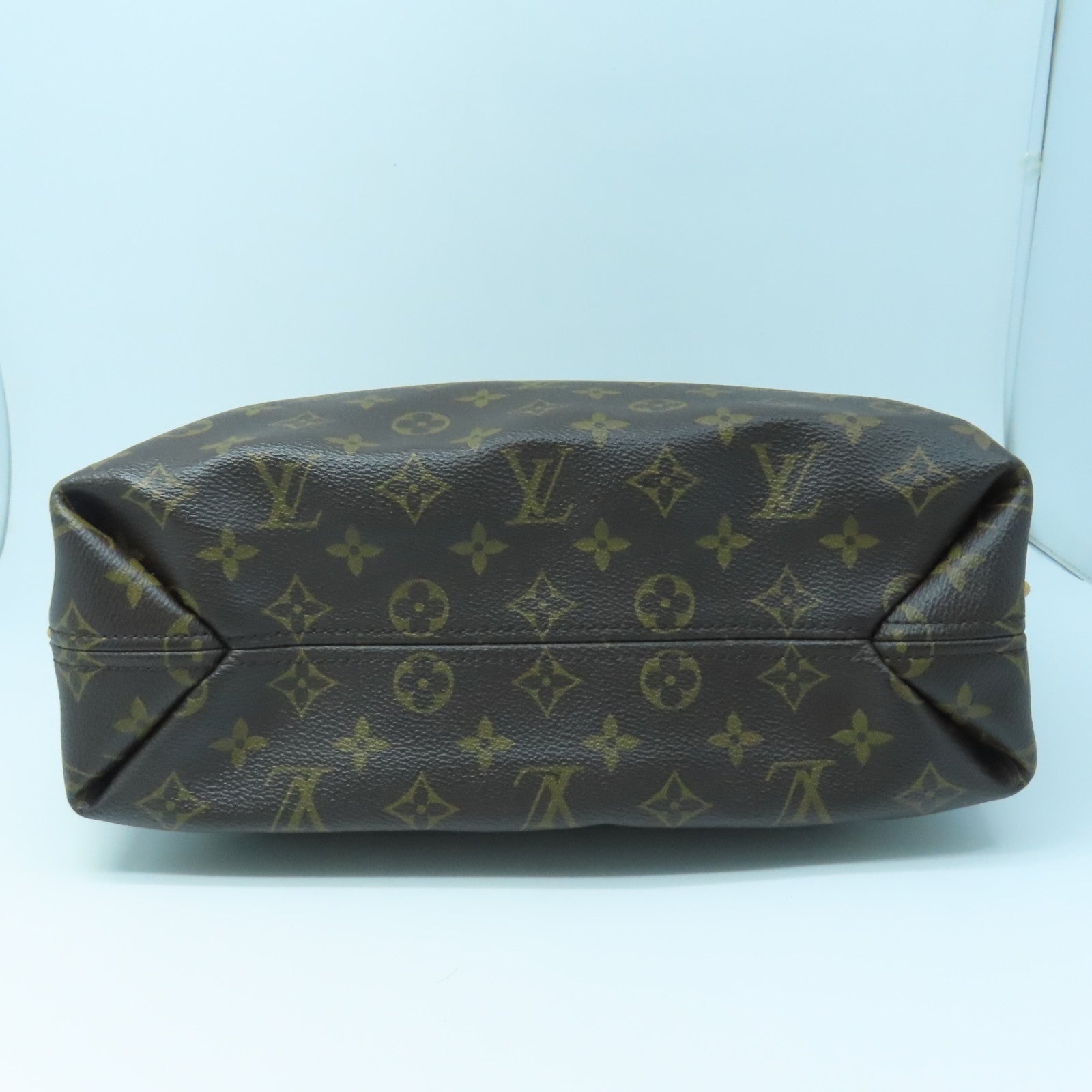 LOUIS VUITTON Monogram Sully MM Gold Buckle Shoulder Bag Brown