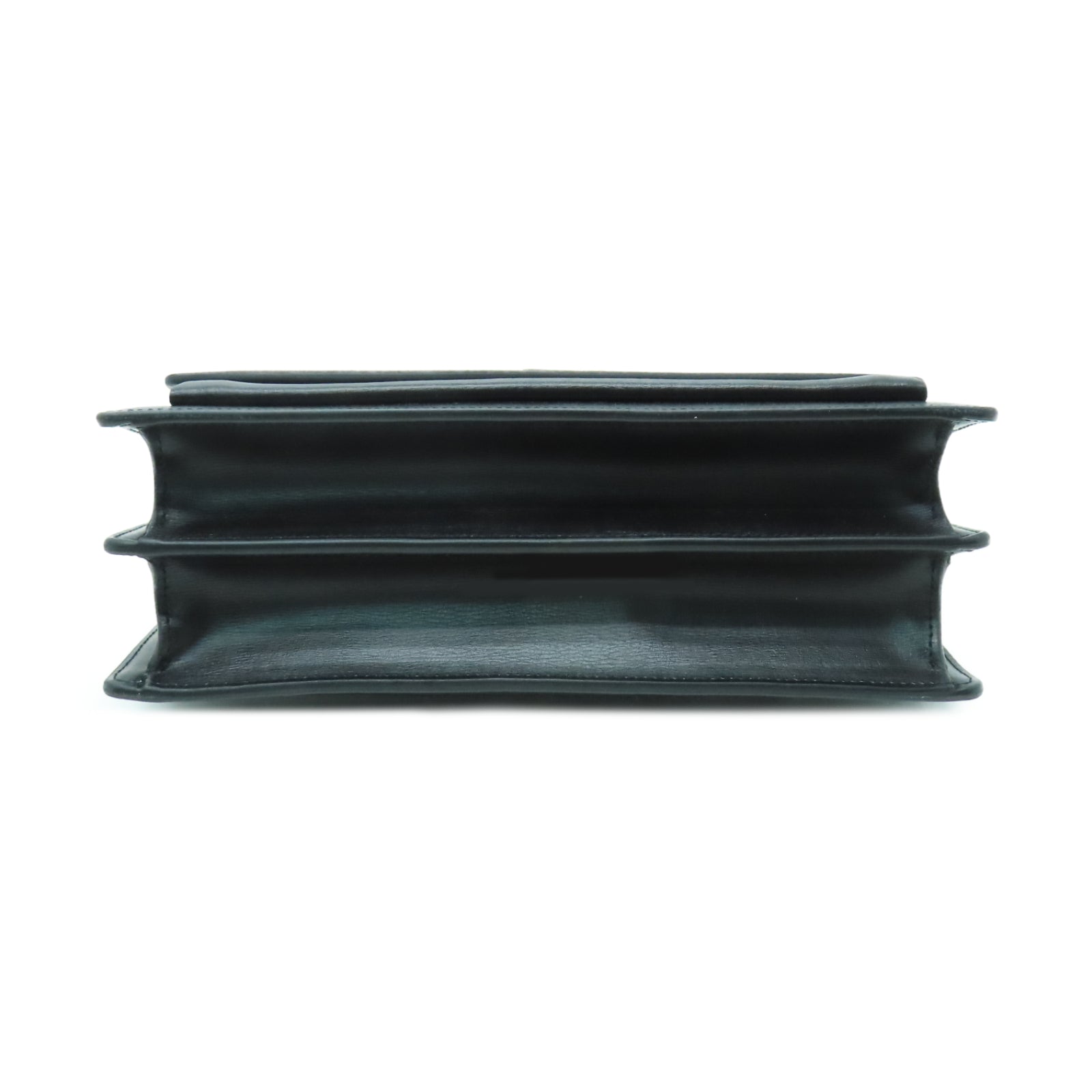SAINT LAURENT 牛皮皮革Chain Shoulder銀扣鏈帶肩背袋黑色