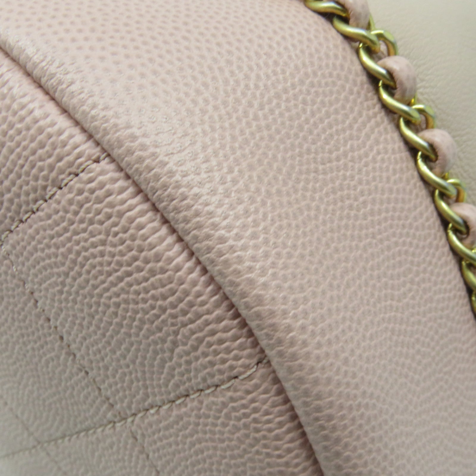 CHANEL 牛皮皮革Chain Shoulder Bag金扣鏈帶肩背袋粉紅色