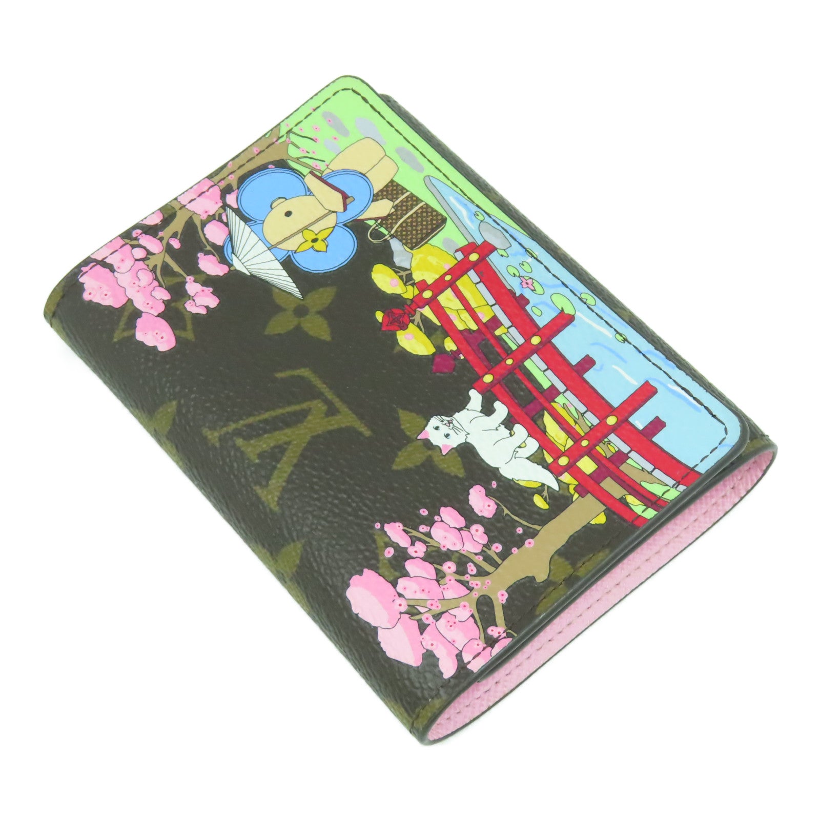 LOUIS VUITTON Monogram Wallet金扣錢包啡色/粉紅色