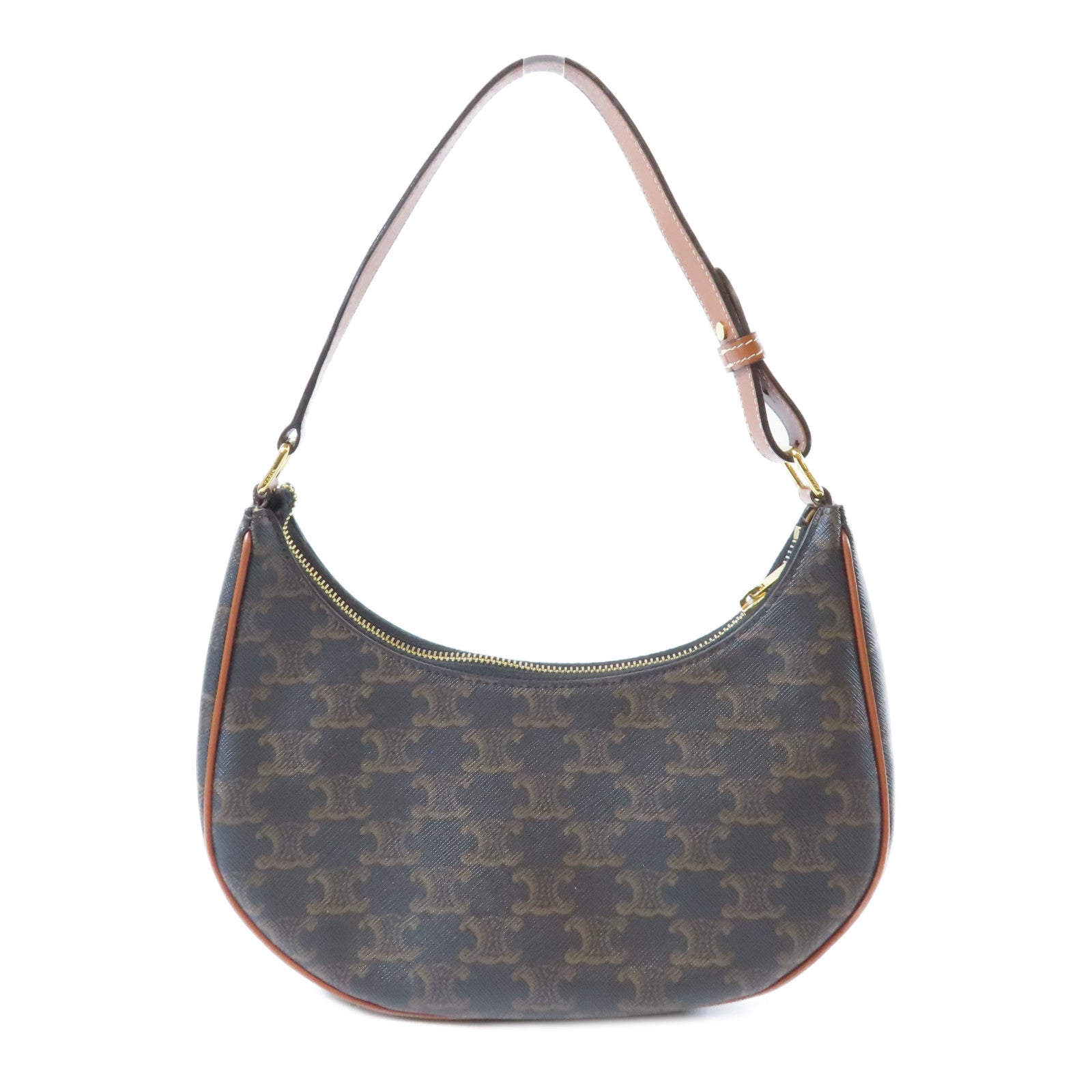 CELINE 塗層帆布Shoulder Bag金扣肩背袋啡色