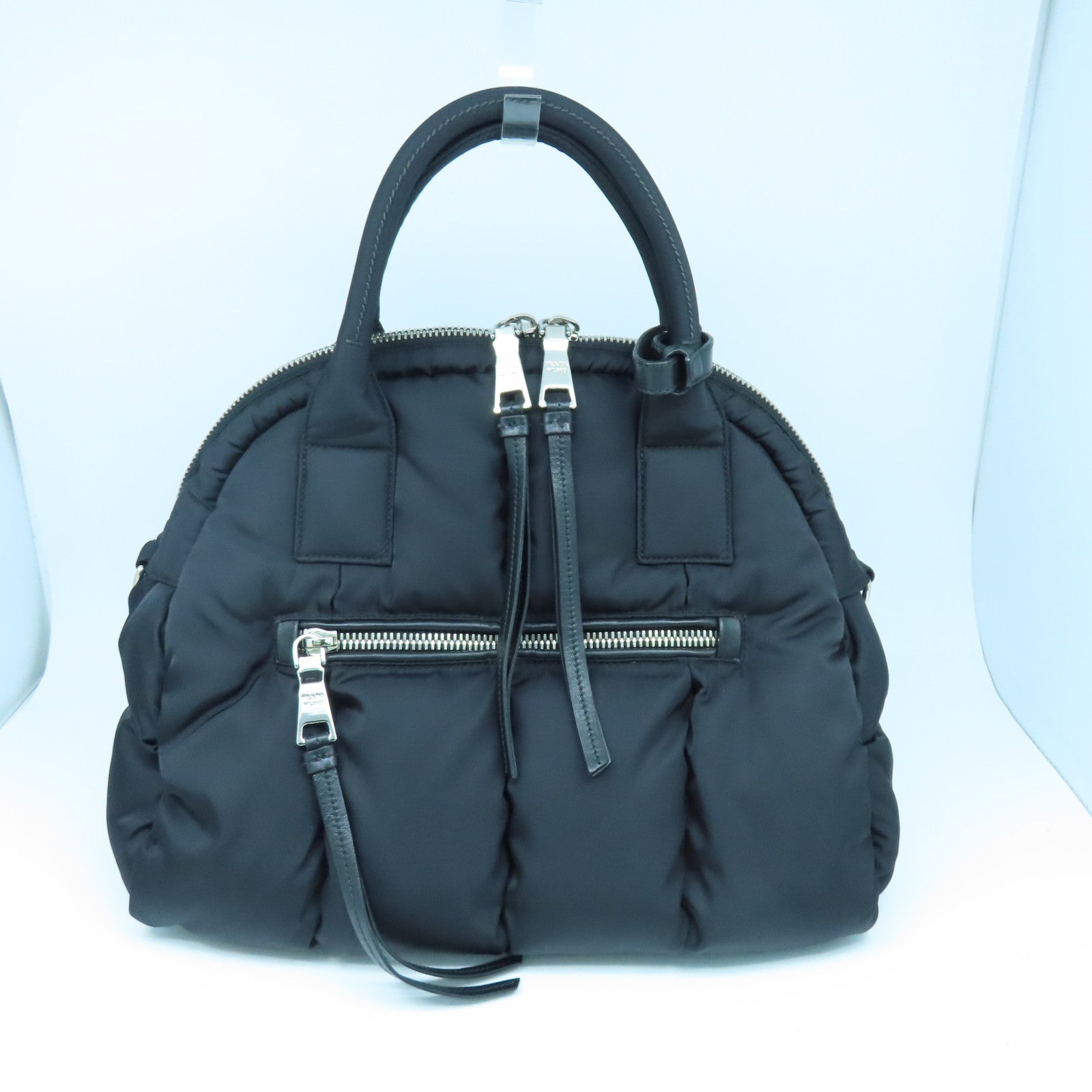 PRADA 尼龍2way Shoulder Bag銀扣手挽肩背兩用袋黑色