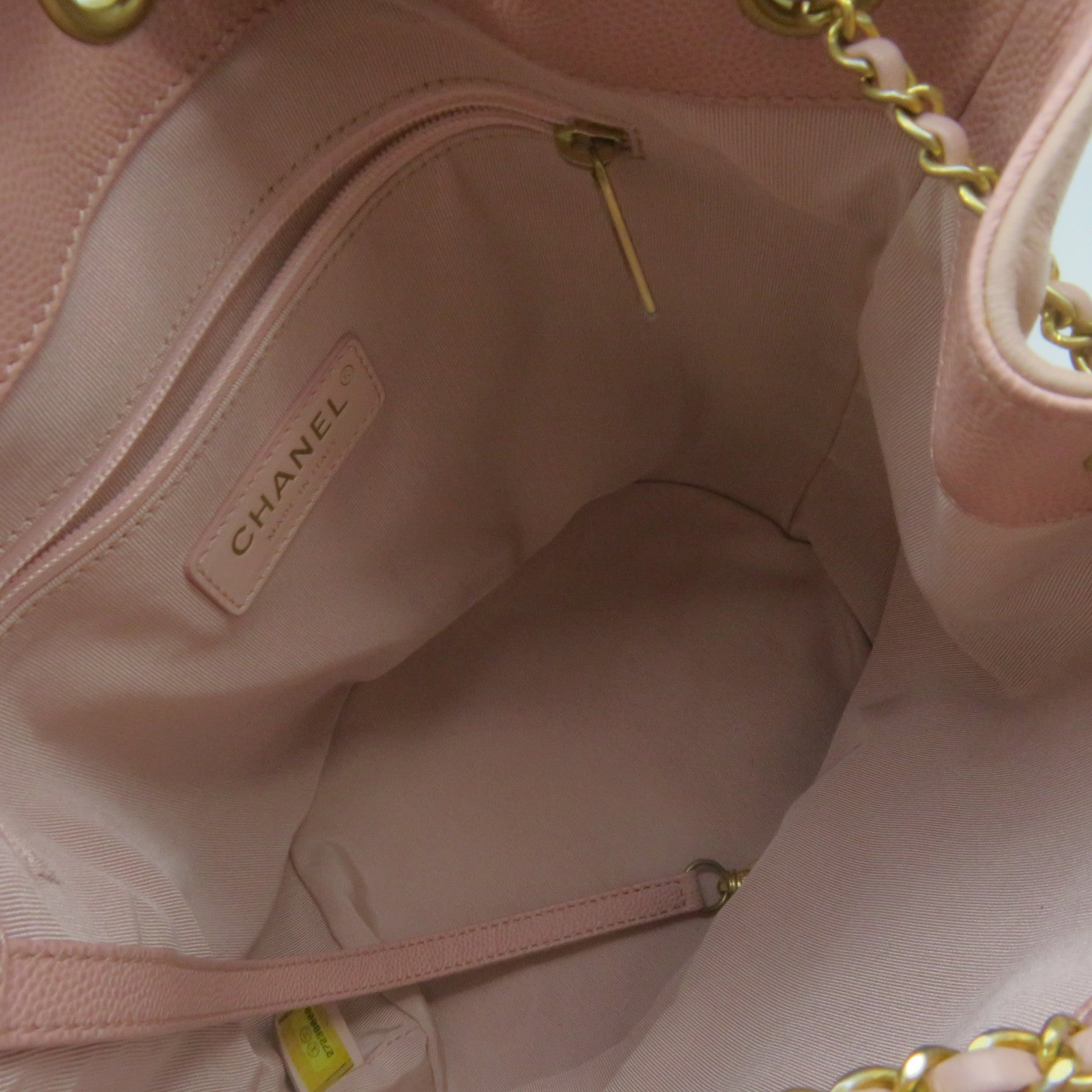 CHANEL 牛皮皮革Chain Shoulder Bag金扣鏈帶肩背袋粉紅色