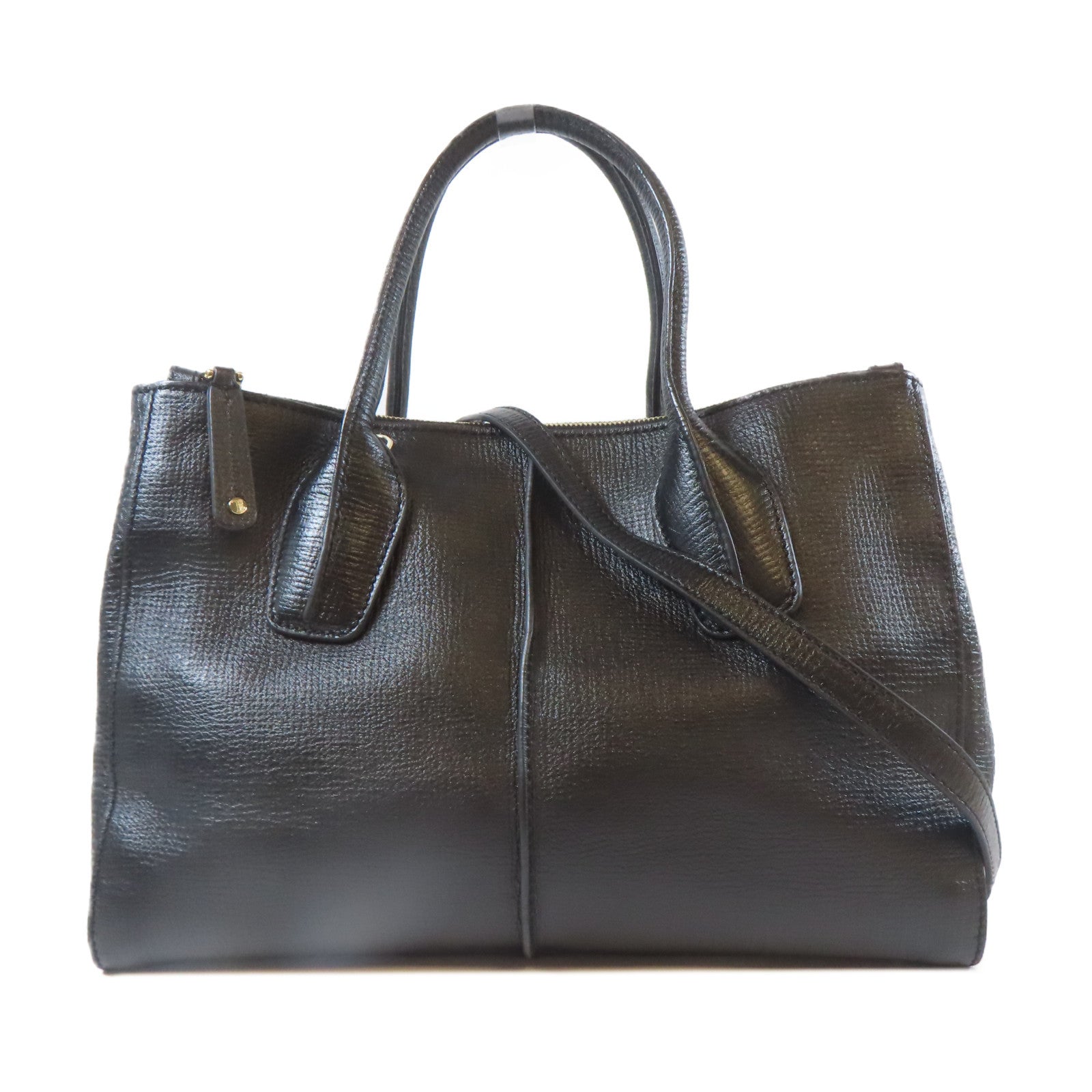TOD’S 牛皮皮革2 Way Shoulder Bag金扣手挽肩背兩用袋黑色