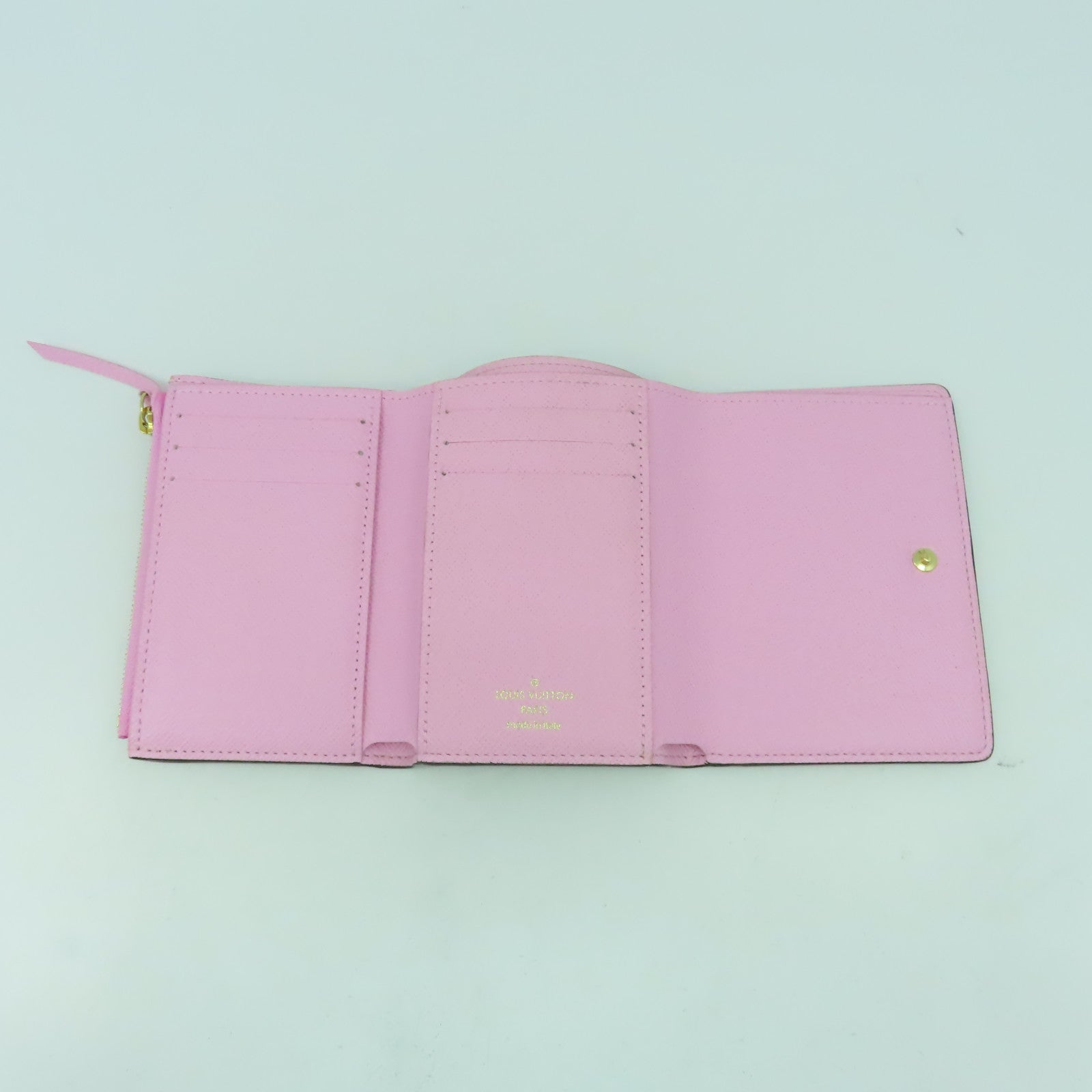 LOUIS VUITTON Monogram Wallet金扣錢包啡色/粉紅色