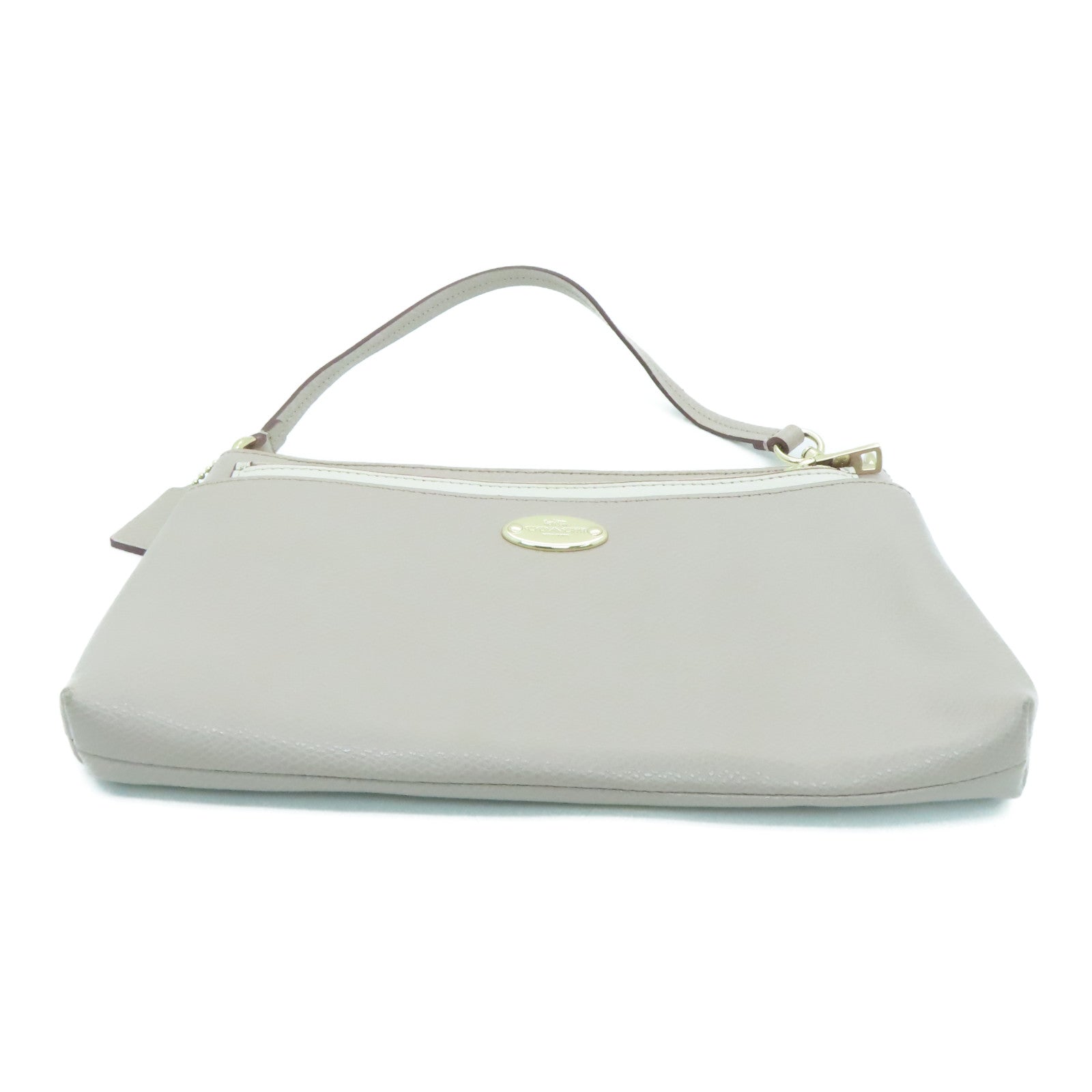 COACH 皮革Handbag金扣手挽袋暗粉紅色