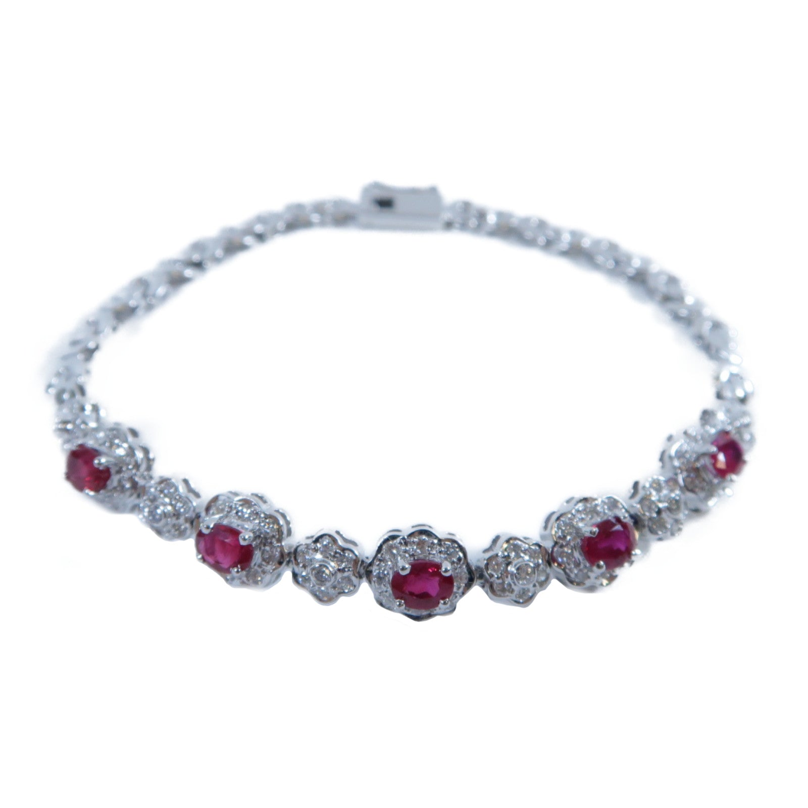 JEWELRY 18K白金Ruby Bracelet 1.65ct紅寶石/0.55ct鑽石手鏈