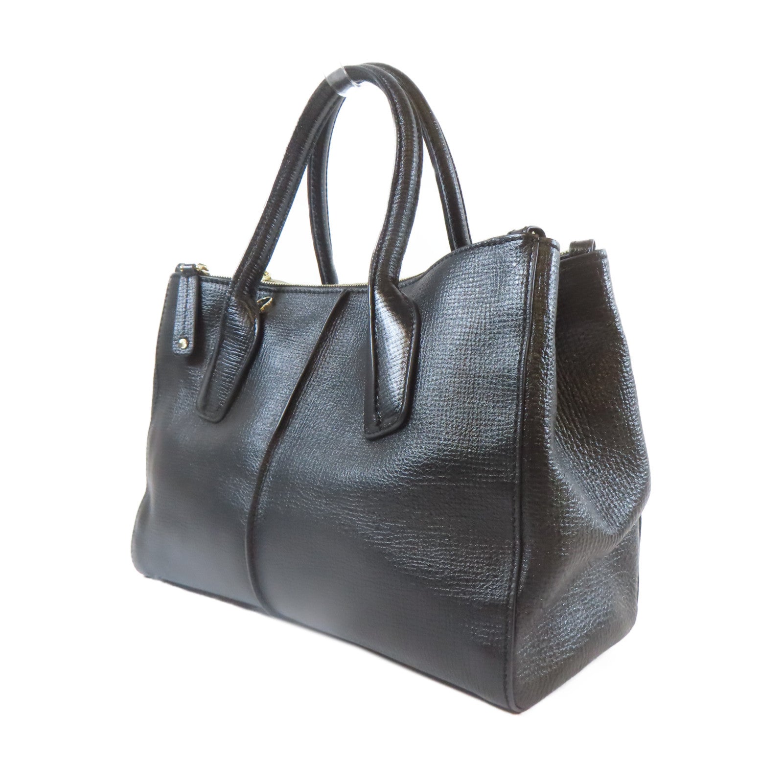 TOD’S 牛皮皮革2 Way Shoulder Bag金扣手挽肩背兩用袋黑色