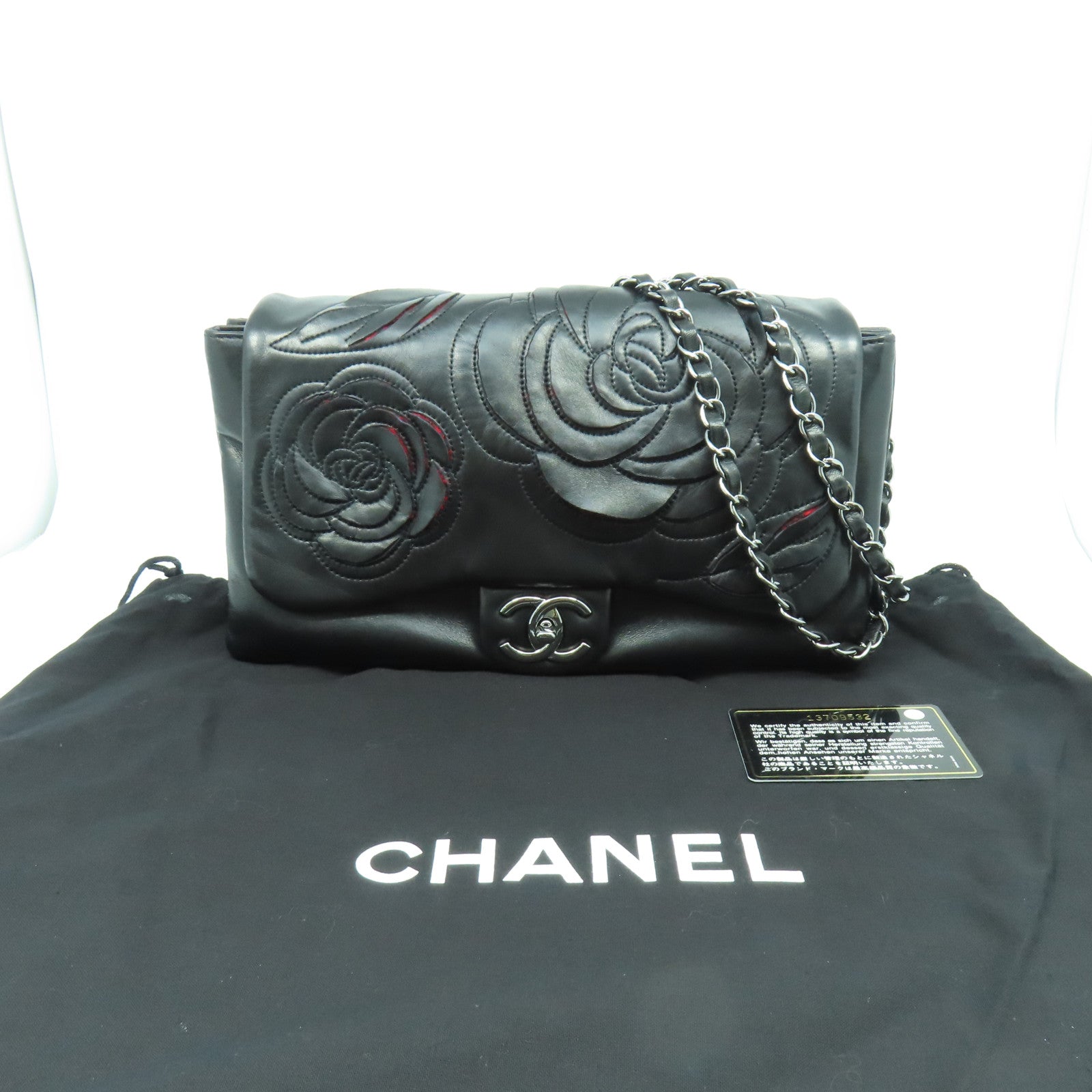 CHANEL 【激減優惠】牛皮皮革Chain Shoulder Bag銀扣鏈帶肩背袋黑色