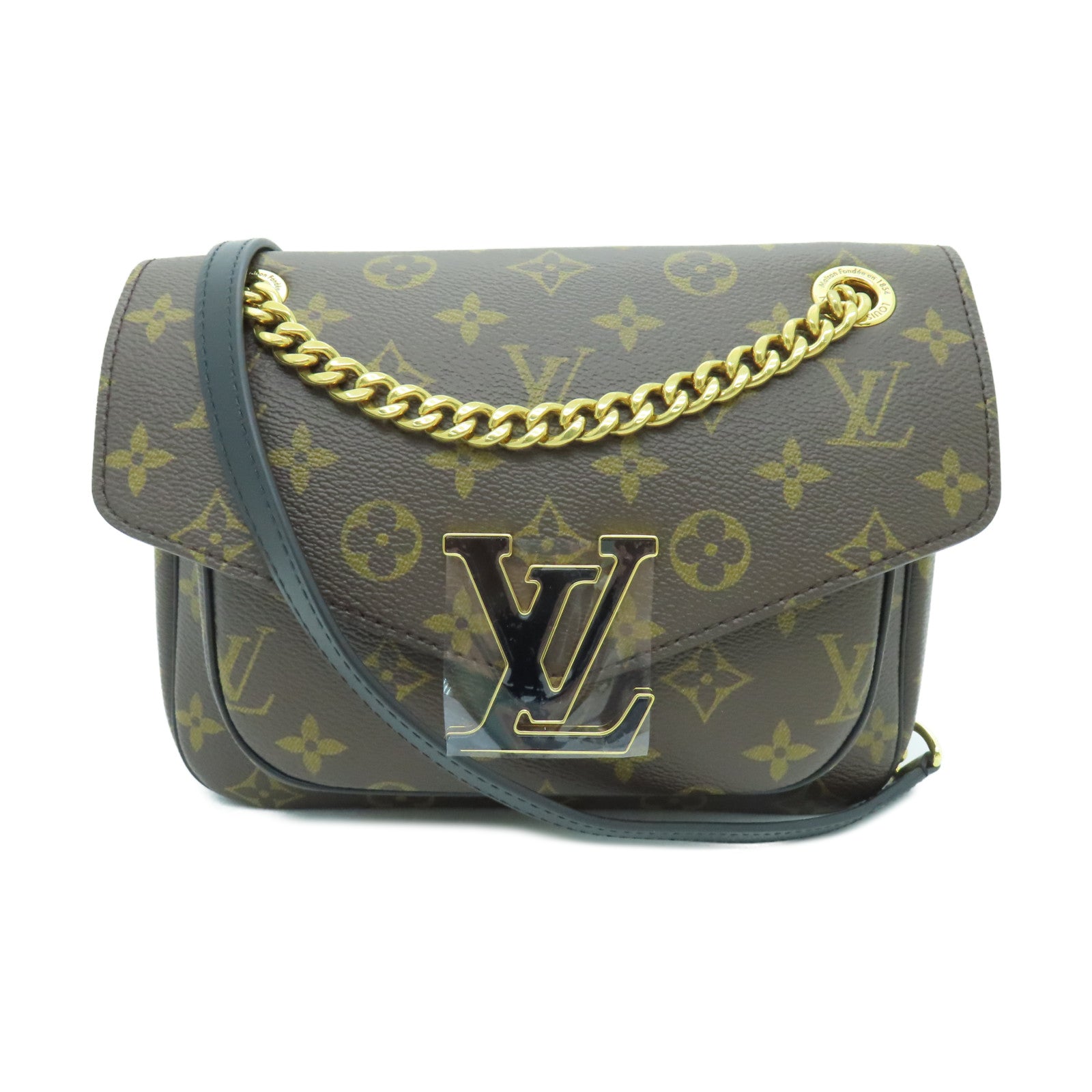 LOUIS VUITTON Monogram Passy金扣肩背袋啡色