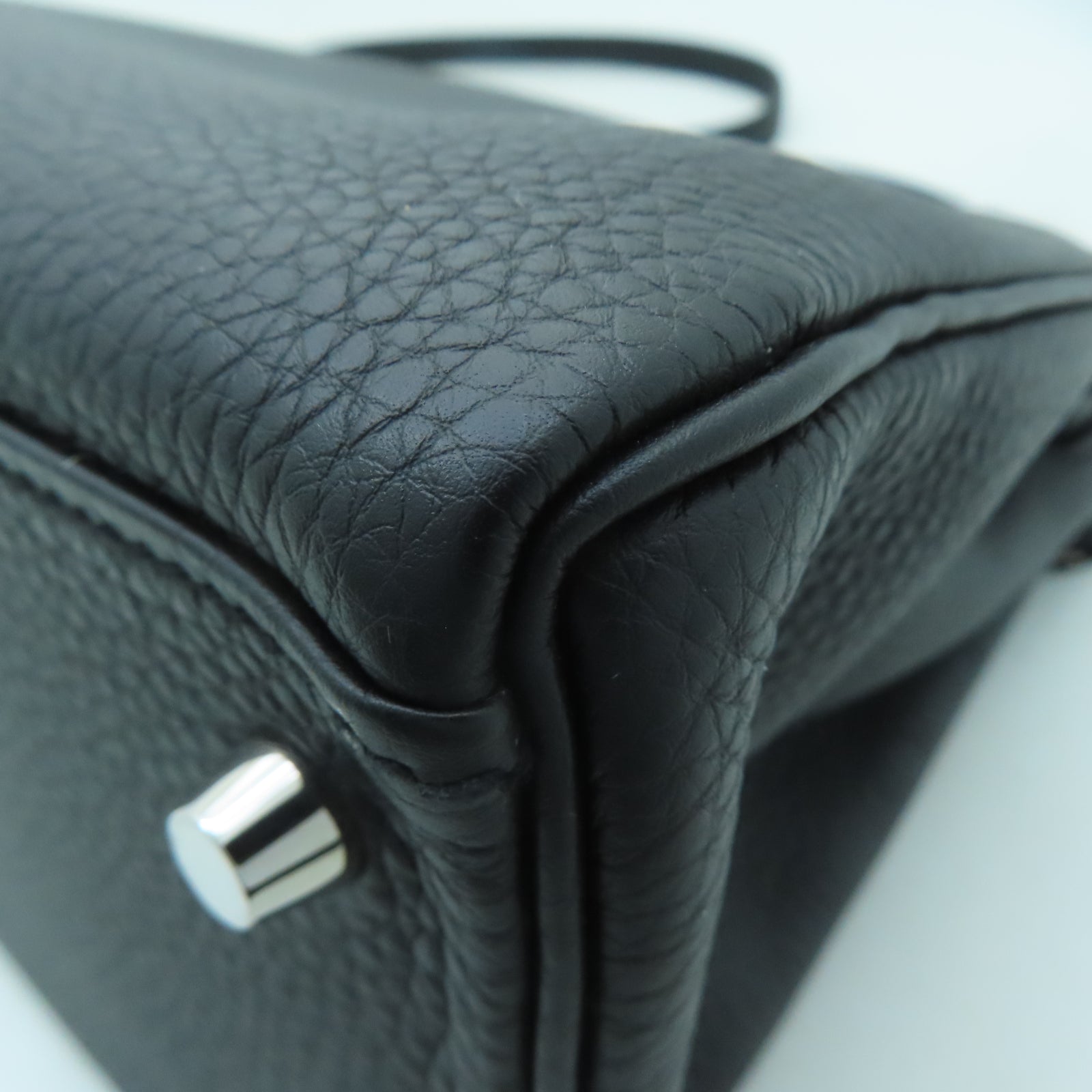 HERMES Togo皮革Kelly 28銀扣手挽肩背兩用袋Noir黑色