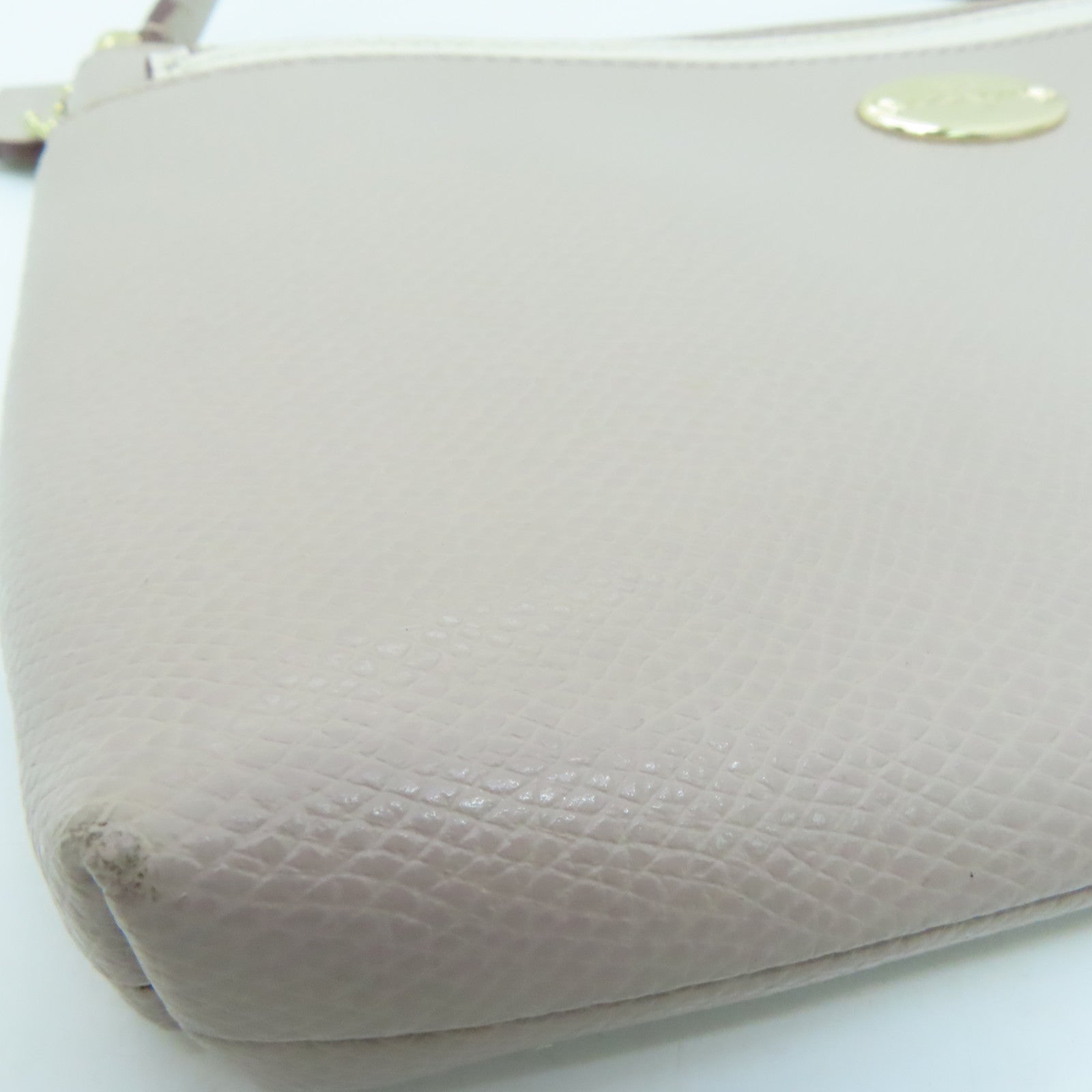 COACH 皮革Handbag金扣手挽袋暗粉紅色