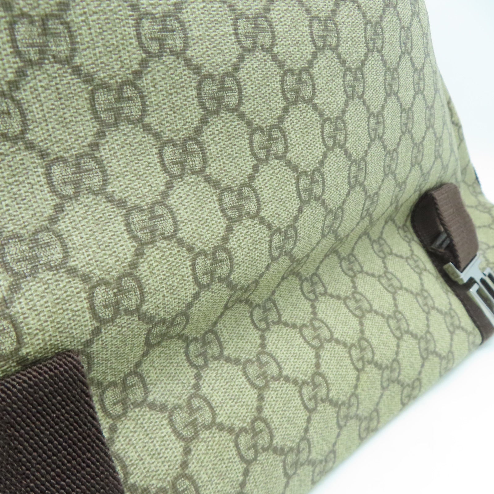 GUCCI 塗層帆布 Shoulder Bag銀扣肩背袋啡色
