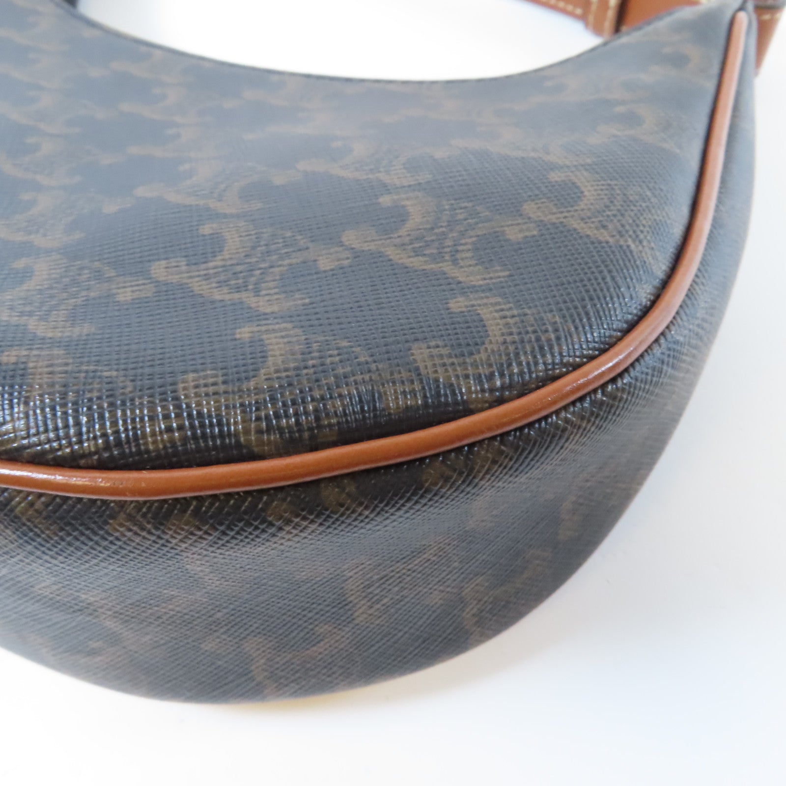 CELINE 塗層帆布Shoulder Bag金扣肩背袋啡色