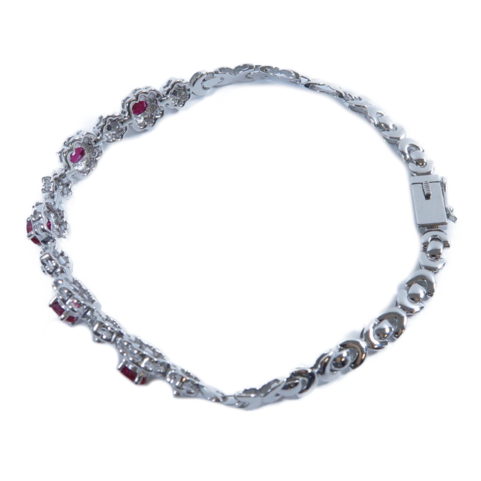 JEWELRY 18K白金Ruby Bracelet 1.65ct紅寶石/0.55ct鑽石手鏈