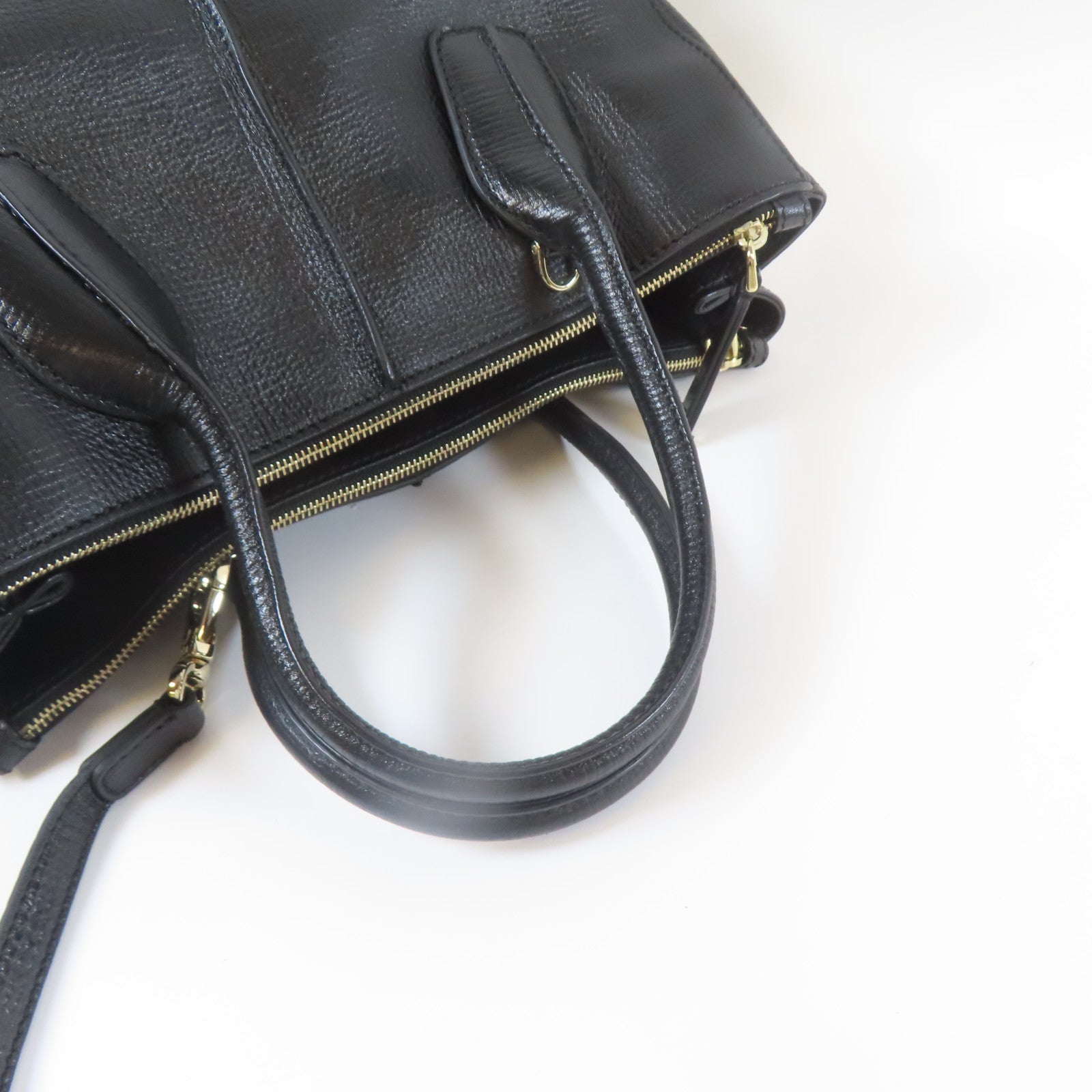 TOD’S 牛皮皮革2 Way Shoulder Bag金扣手挽肩背兩用袋黑色