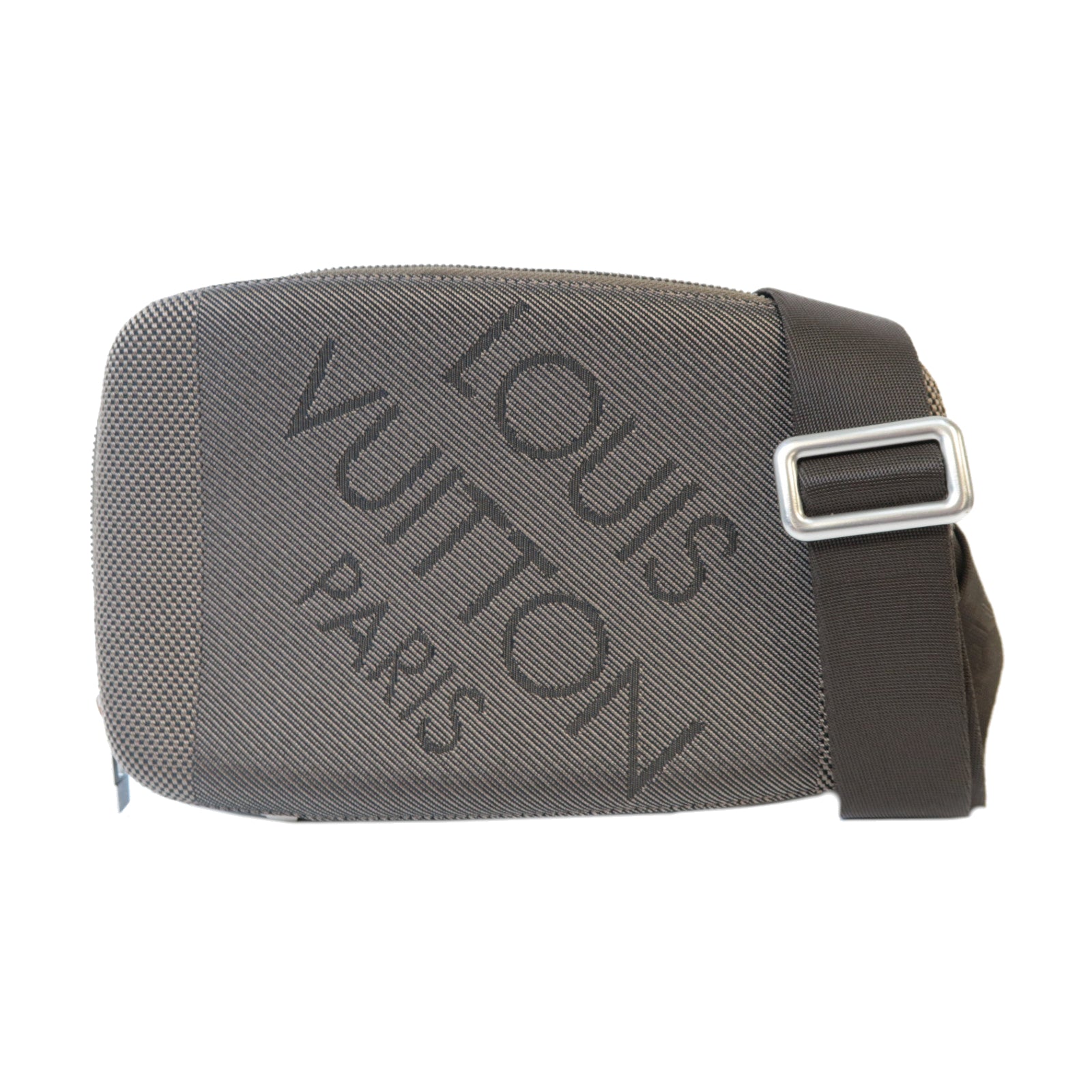 LOUIS VUITTON Damier Geant Mage Sling Bag銀扣腰包灰色
