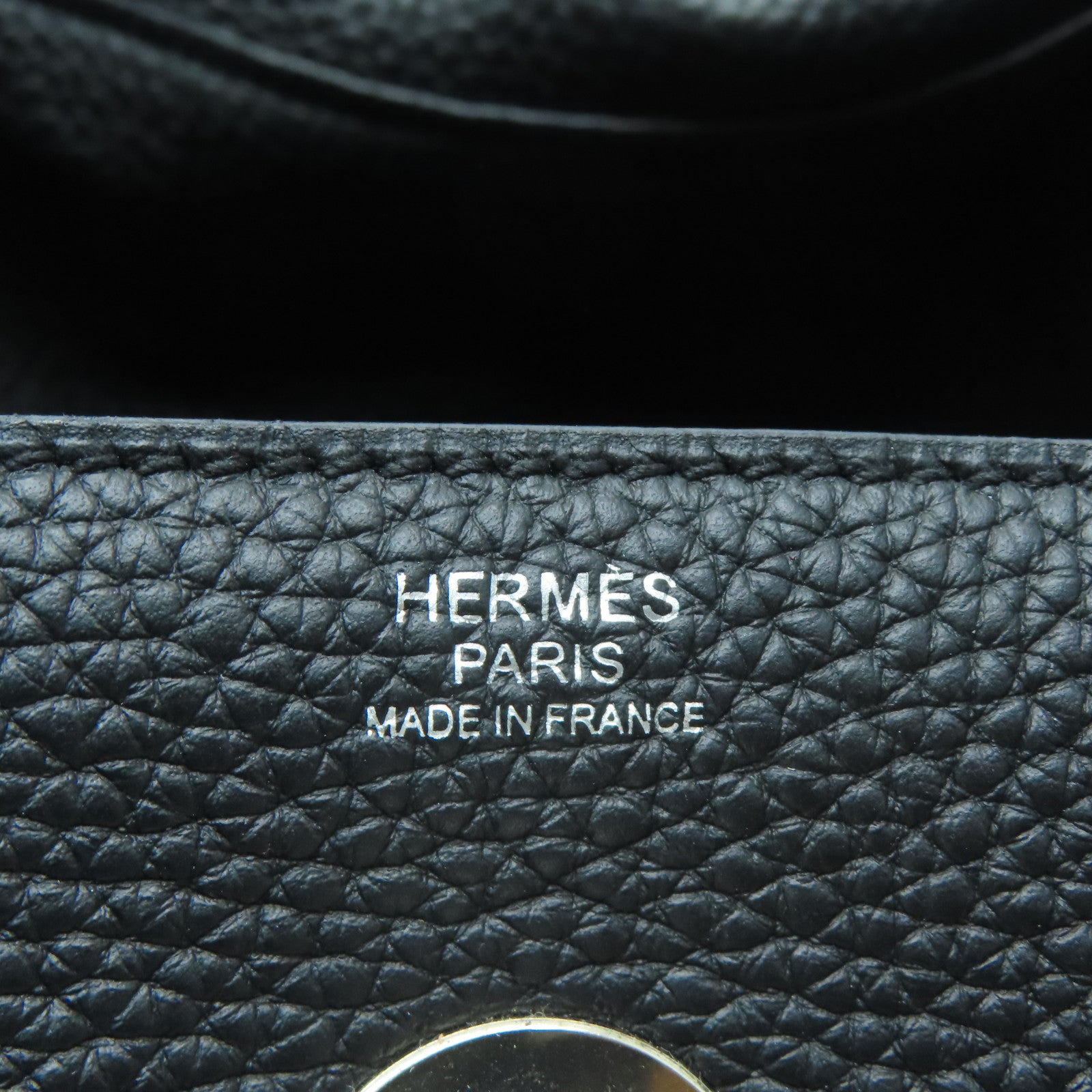 HERMES Clemence皮革Lindy 30銀扣手挽肩背兩用袋黑色