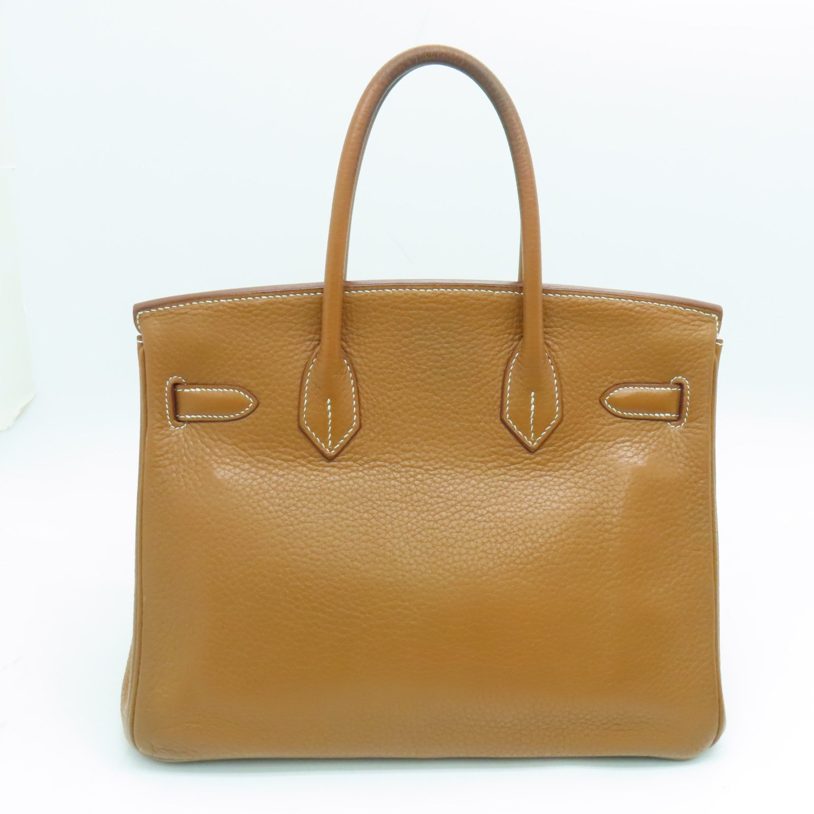 HERMES Clemence皮革Birkin 30銀扣手挽袋啡色