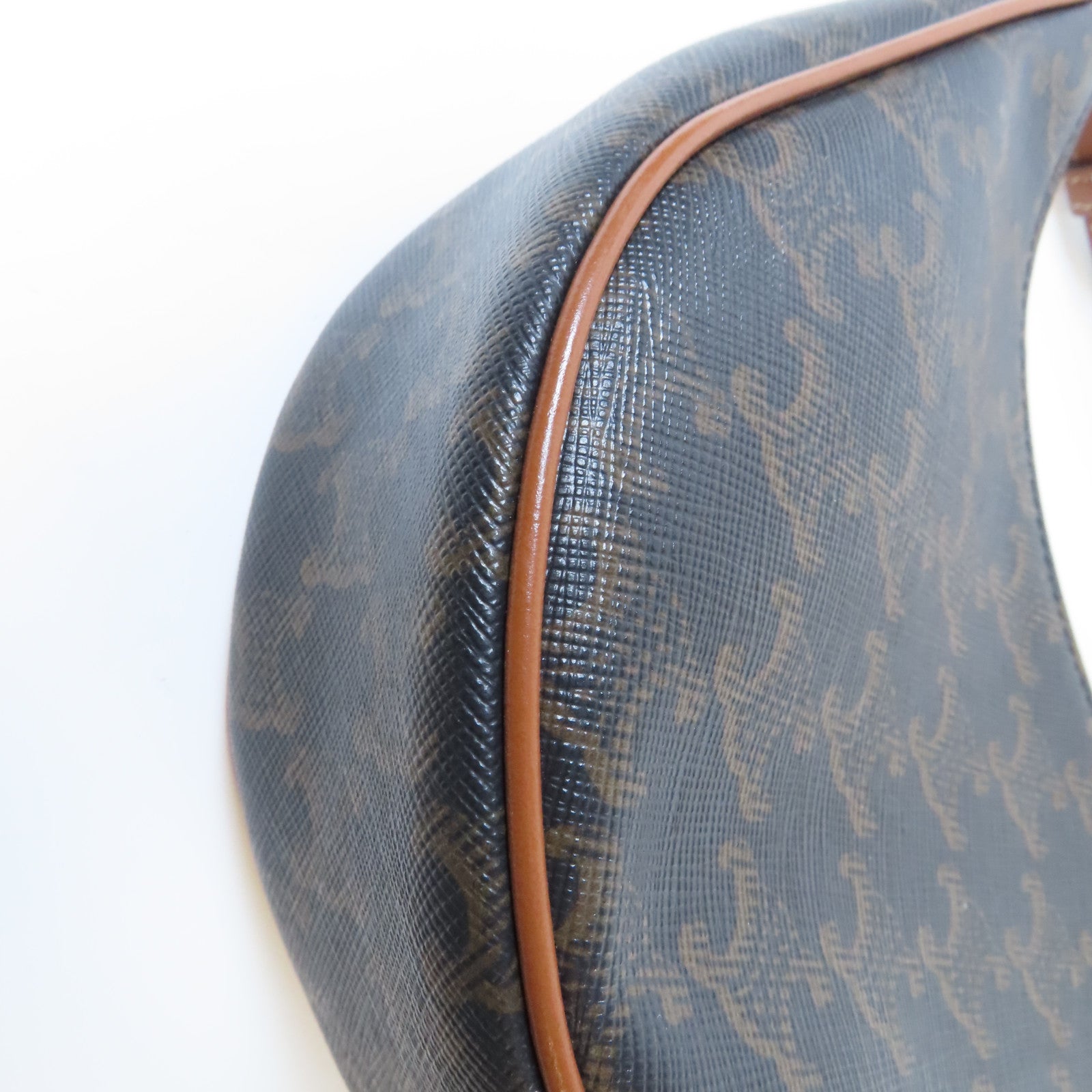 CELINE 塗層帆布Shoulder Bag金扣肩背袋啡色