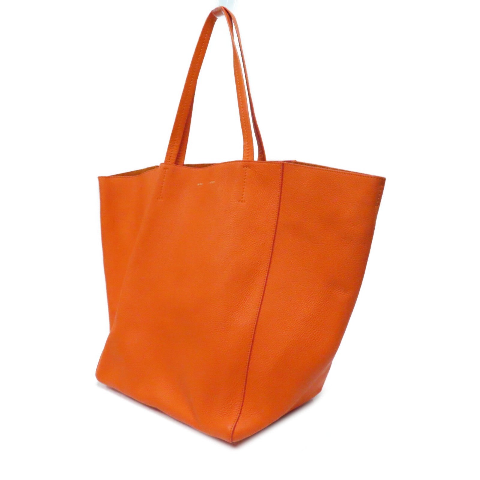 CELINE 牛皮皮革Shoulder Bag銀扣肩背袋橙色
