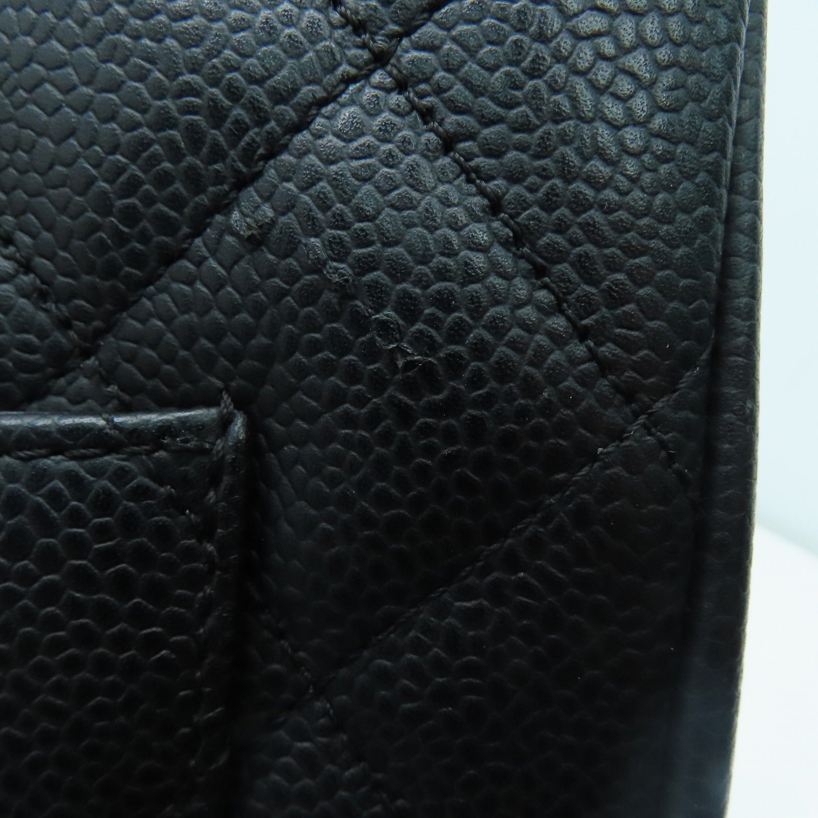 CHANEL 菱格Caviar皮革GST金扣鏈帶肩背袋黑色