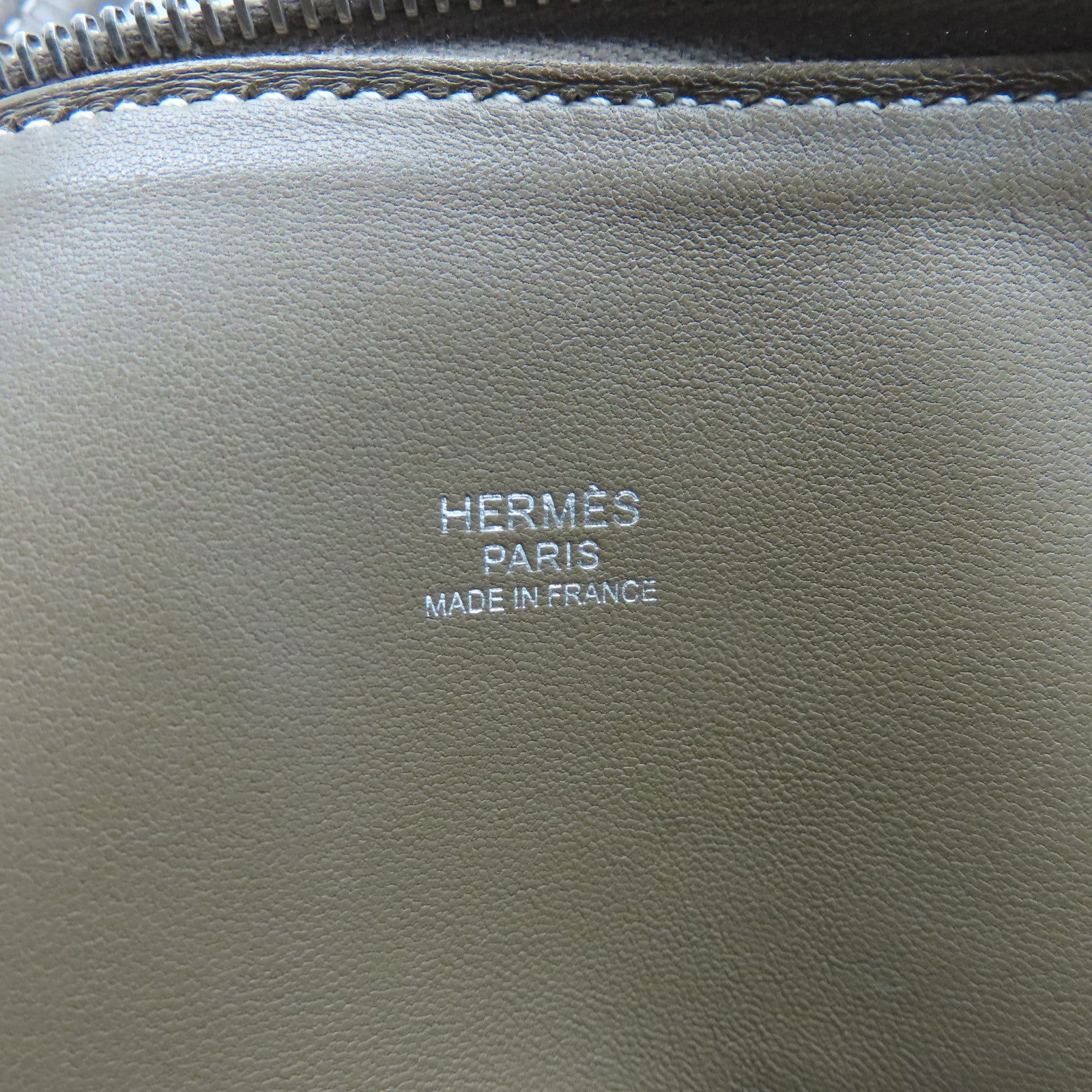 HERMES Clemence皮革Bolide 31銀扣手挽袋大象灰