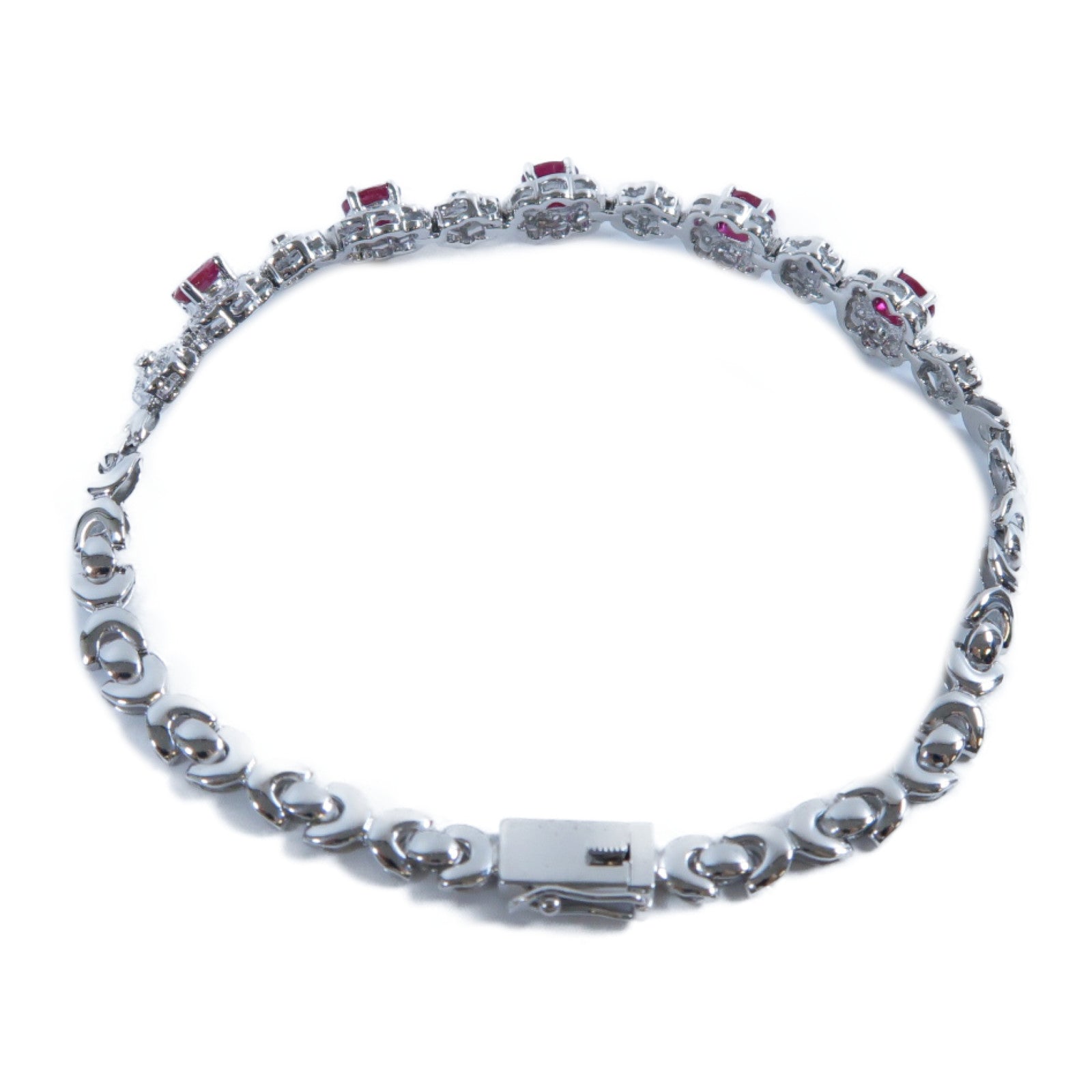 JEWELRY 18K白金Ruby Bracelet 1.65ct紅寶石/0.55ct鑽石手鏈