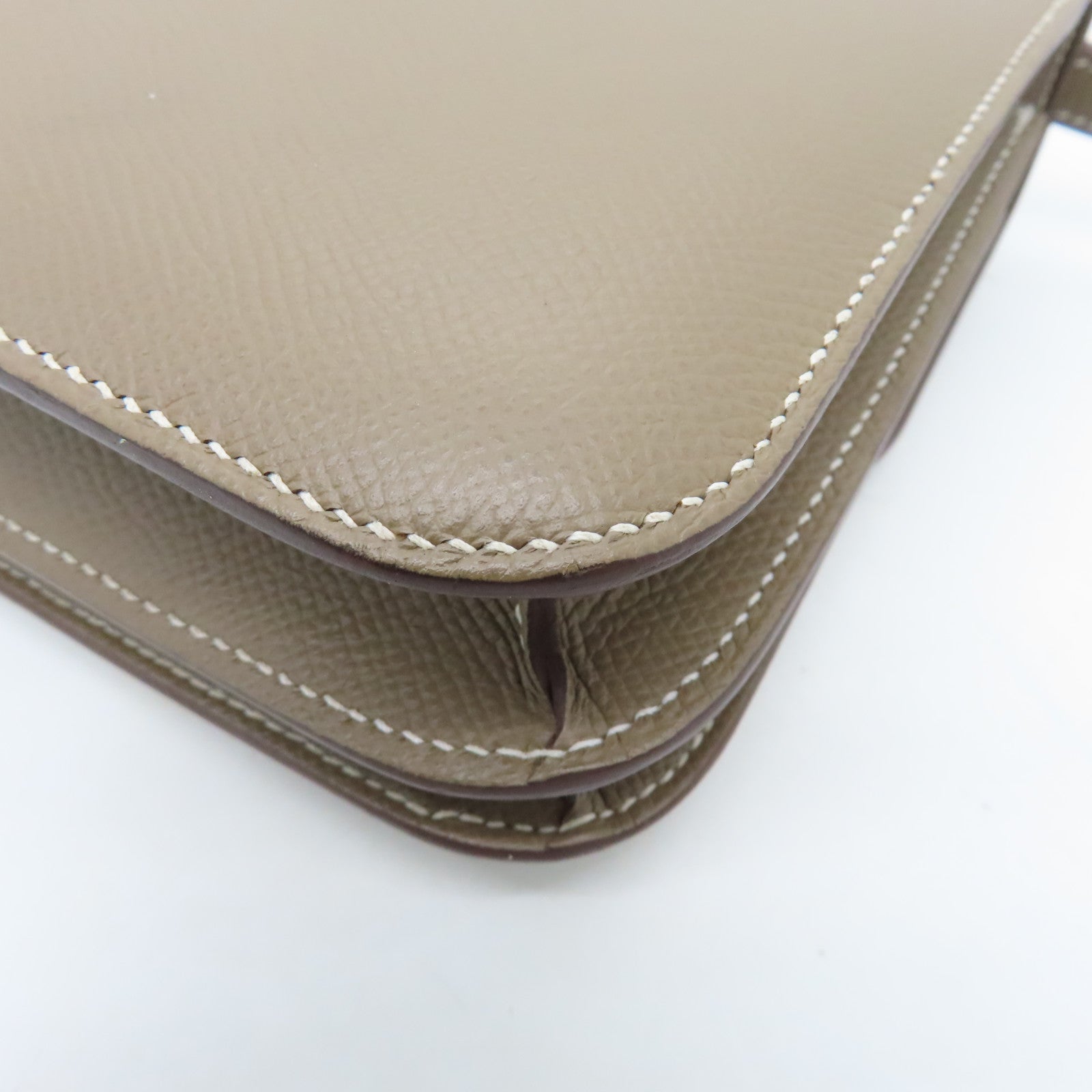 HERMES 【激減優惠】Veau Epsom皮革Constance Mini金扣肩背袋大象灰