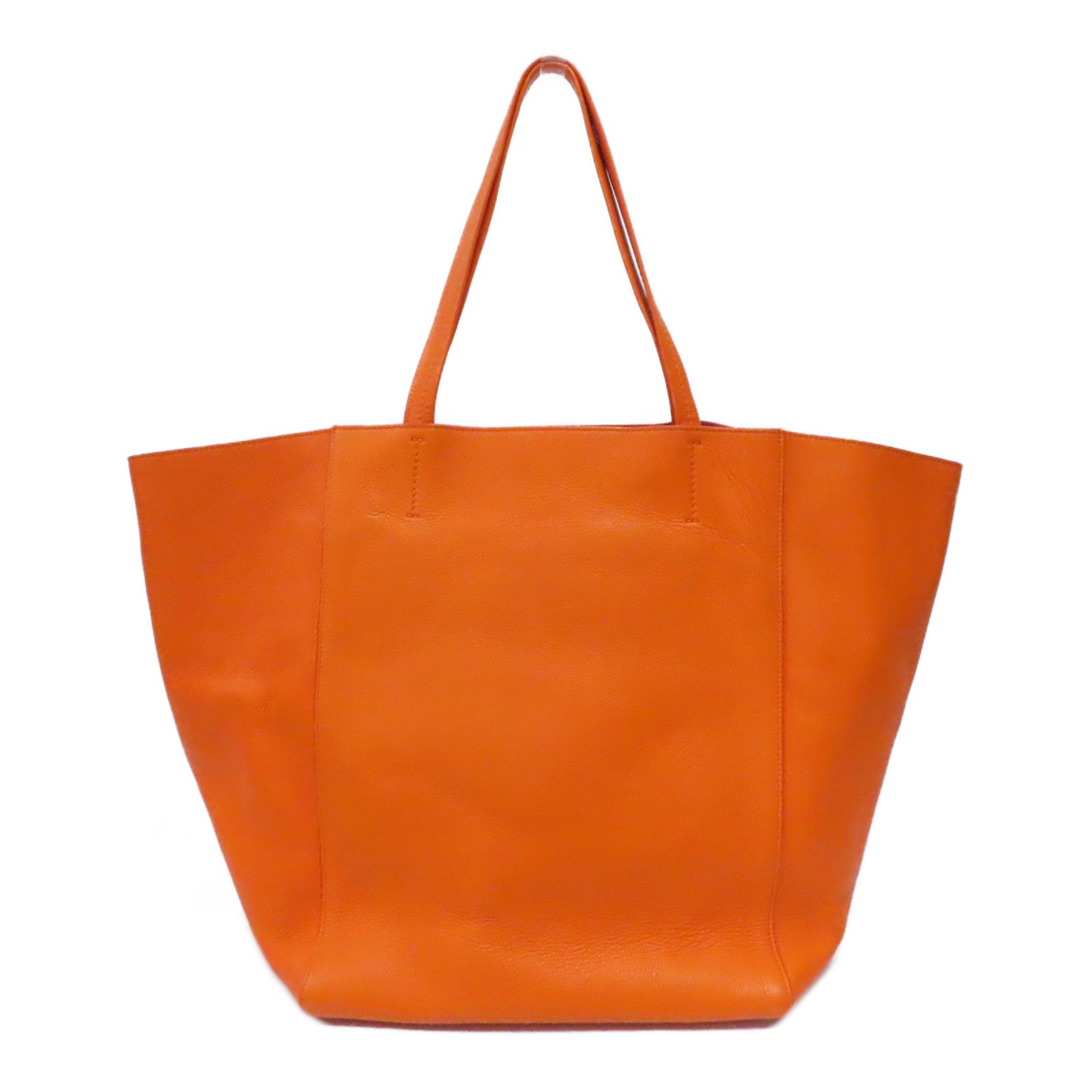 CELINE 牛皮皮革Shoulder Bag銀扣肩背袋橙色
