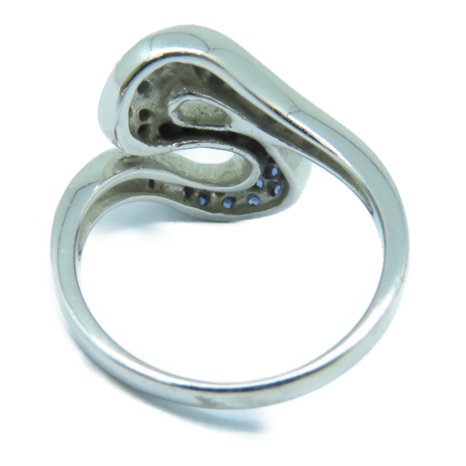 JEWELRY 【激減優惠】18K白金Diamond Ring 5.6g藍寶石/鑽石戒指US#4.25