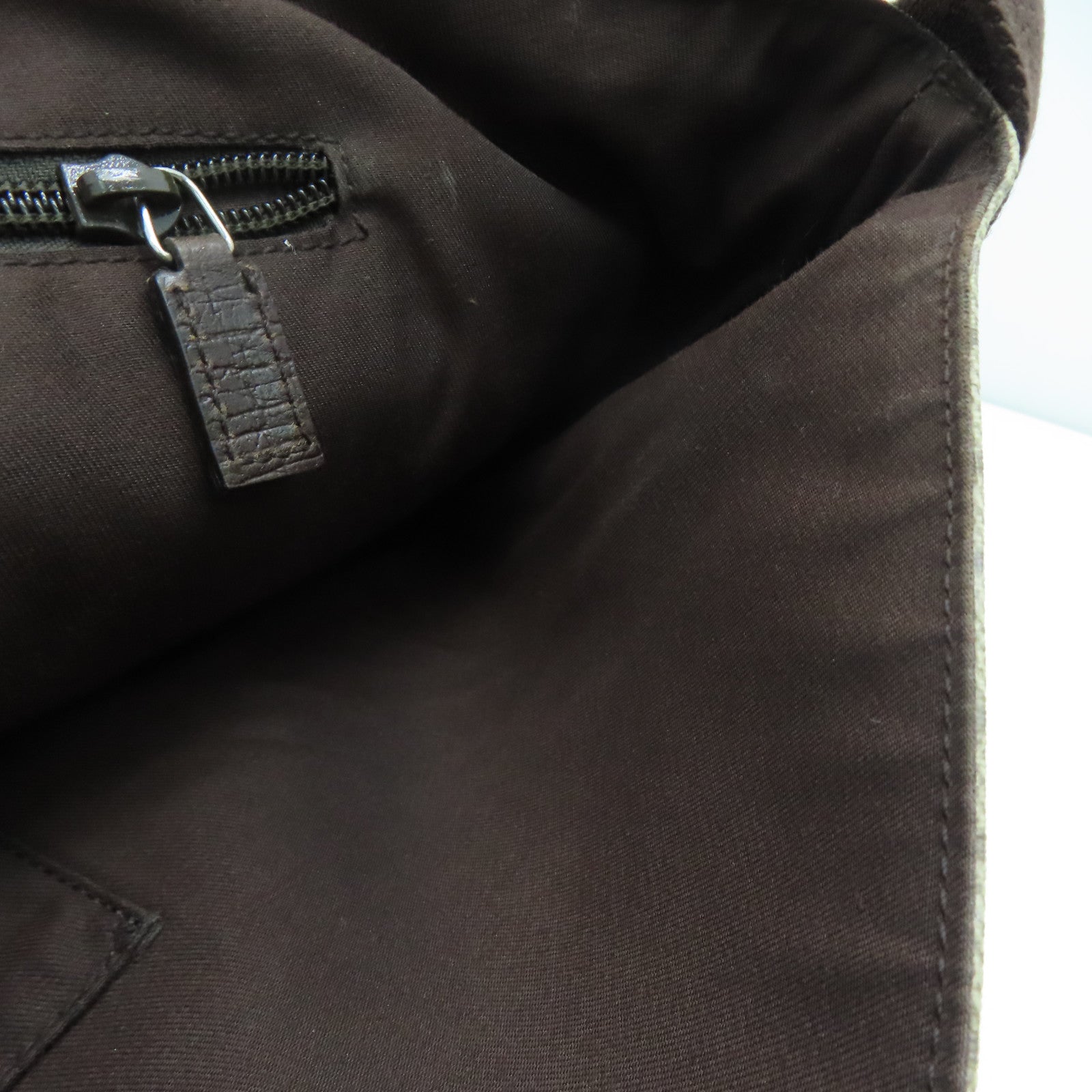GUCCI 塗層帆布 Shoulder Bag銀扣肩背袋啡色