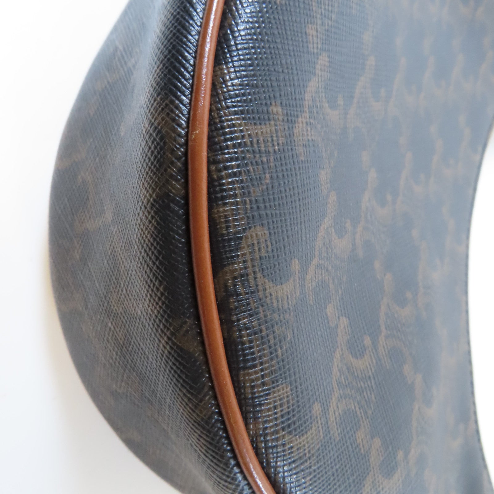 CELINE 塗層帆布Shoulder Bag金扣肩背袋啡色