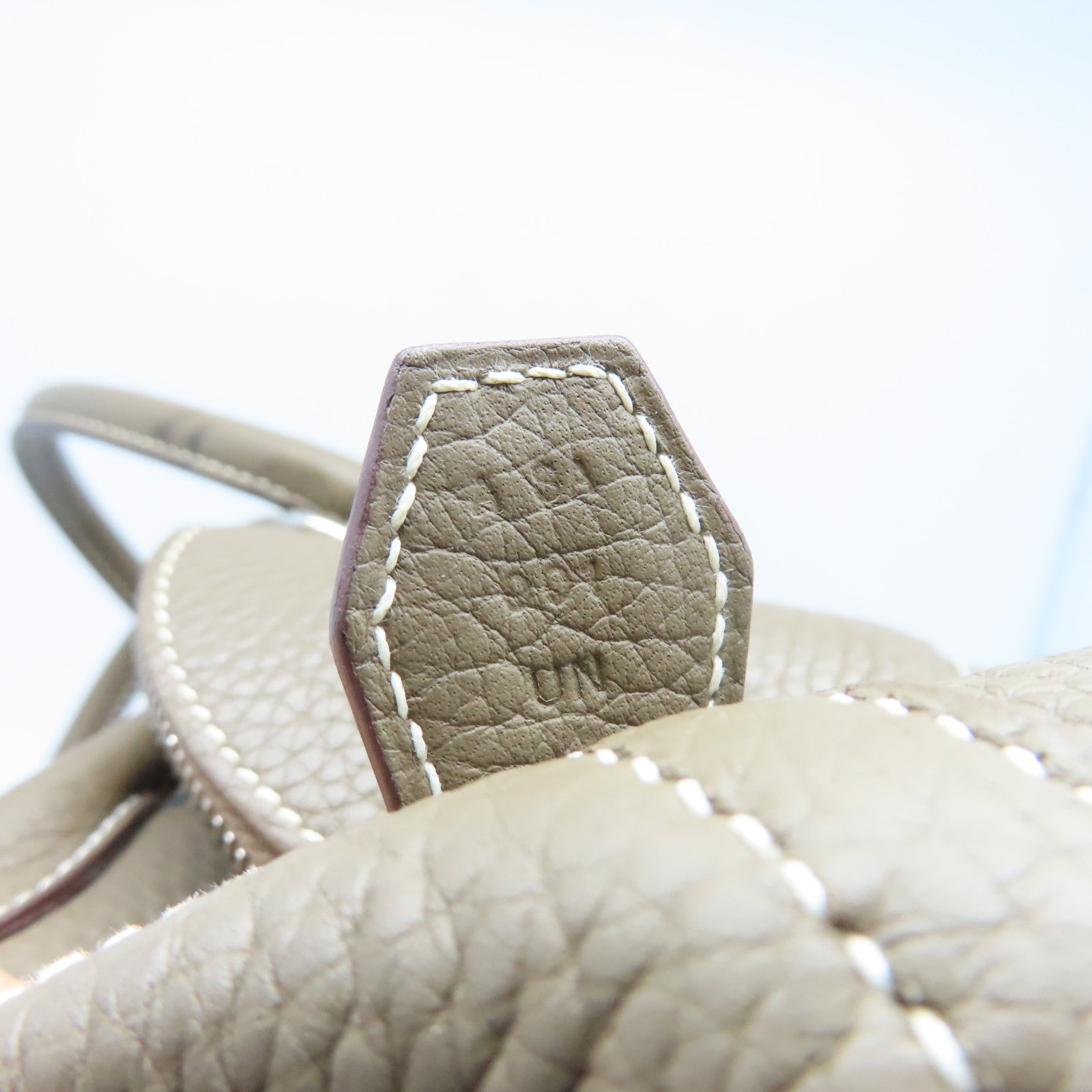 HERMES Clemence皮革Bolide 31銀扣手挽袋大象灰