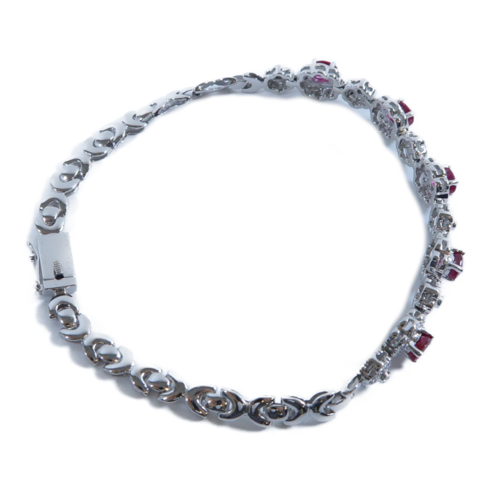 JEWELRY 18K白金Ruby Bracelet 1.65ct紅寶石/0.55ct鑽石手鏈