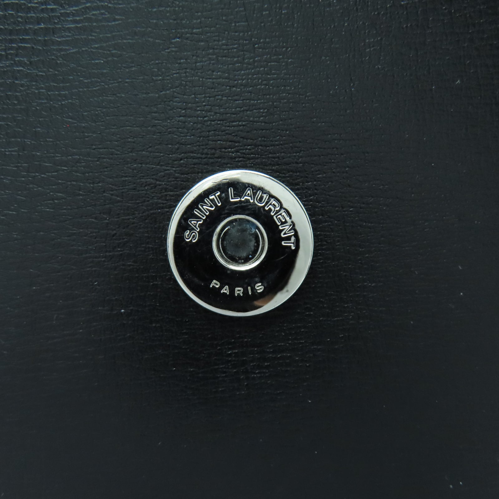 SAINT LAURENT 牛皮皮革Chain Shoulder銀扣鏈帶肩背袋黑色