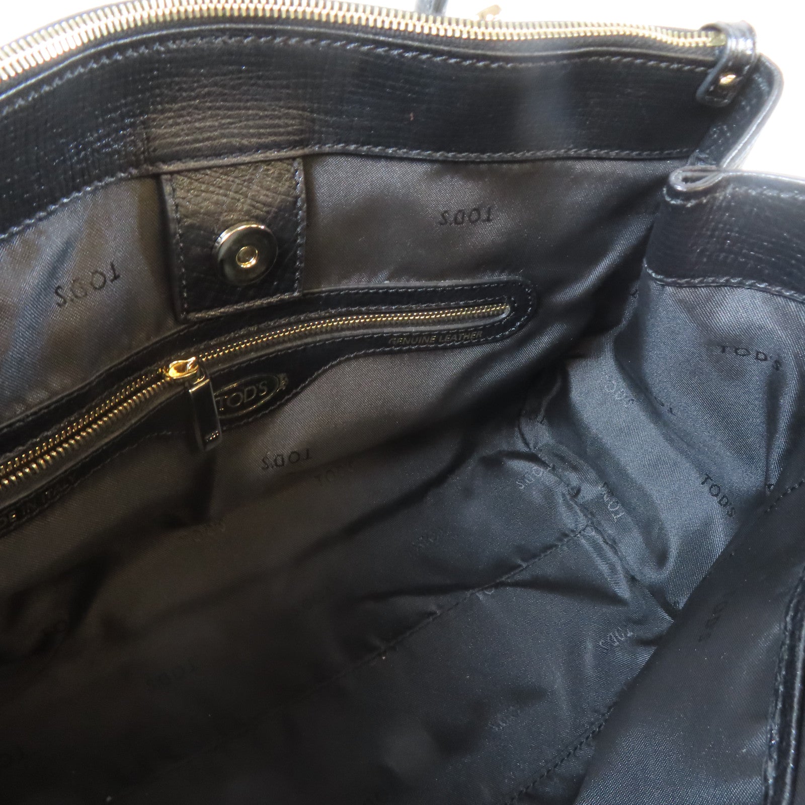 TOD’S 牛皮皮革2 Way Shoulder Bag金扣手挽肩背兩用袋黑色