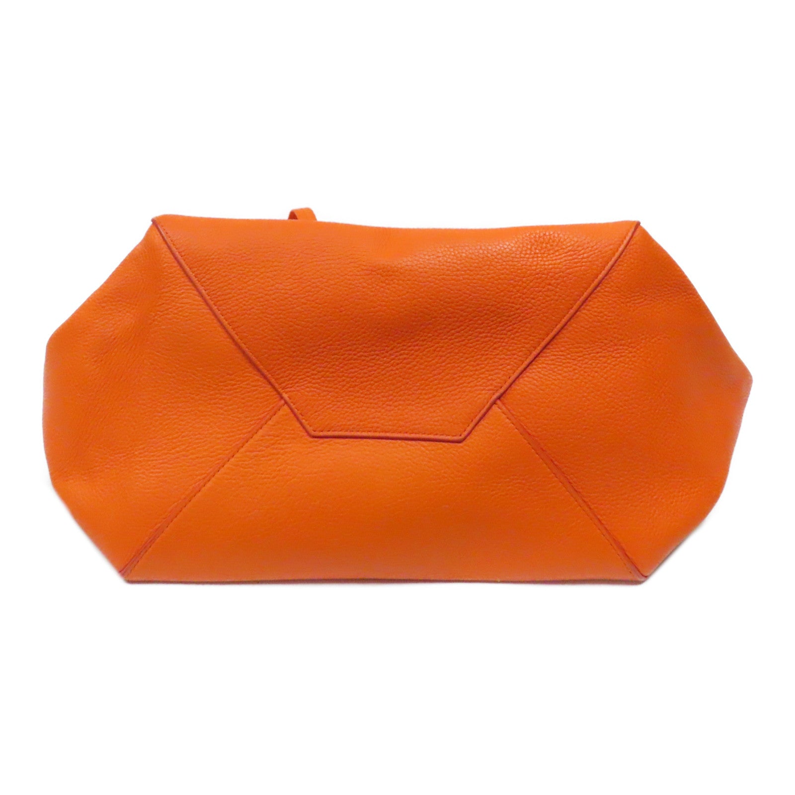 CELINE 牛皮皮革Shoulder Bag銀扣肩背袋橙色