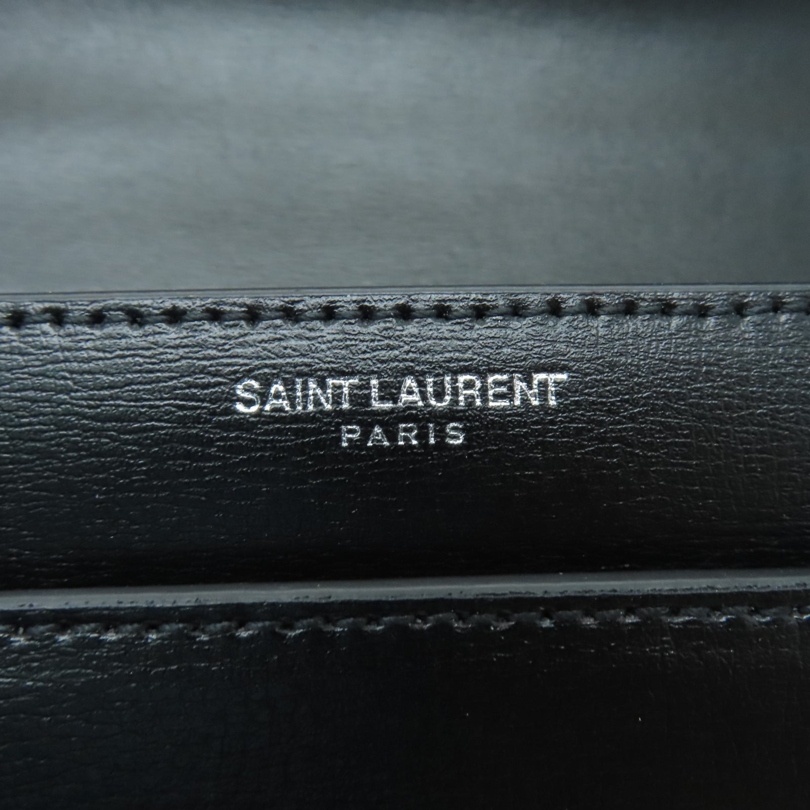 SAINT LAURENT 牛皮皮革Chain Shoulder銀扣鏈帶肩背袋黑色