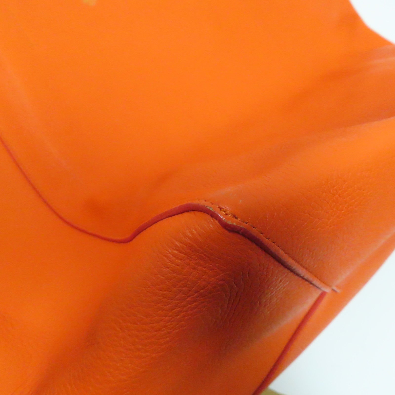 CELINE 牛皮皮革Shoulder Bag銀扣肩背袋橙色