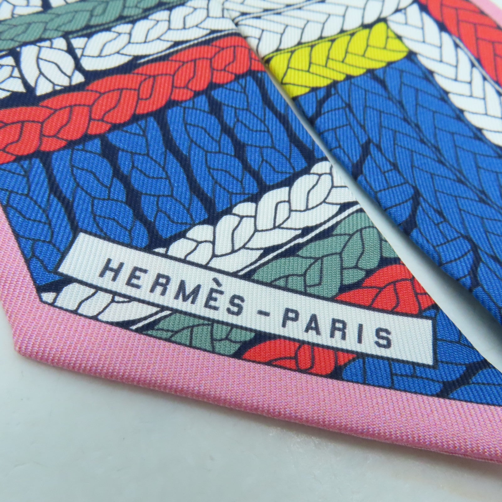 HERMES 絲質Twilly絲巾彩色
