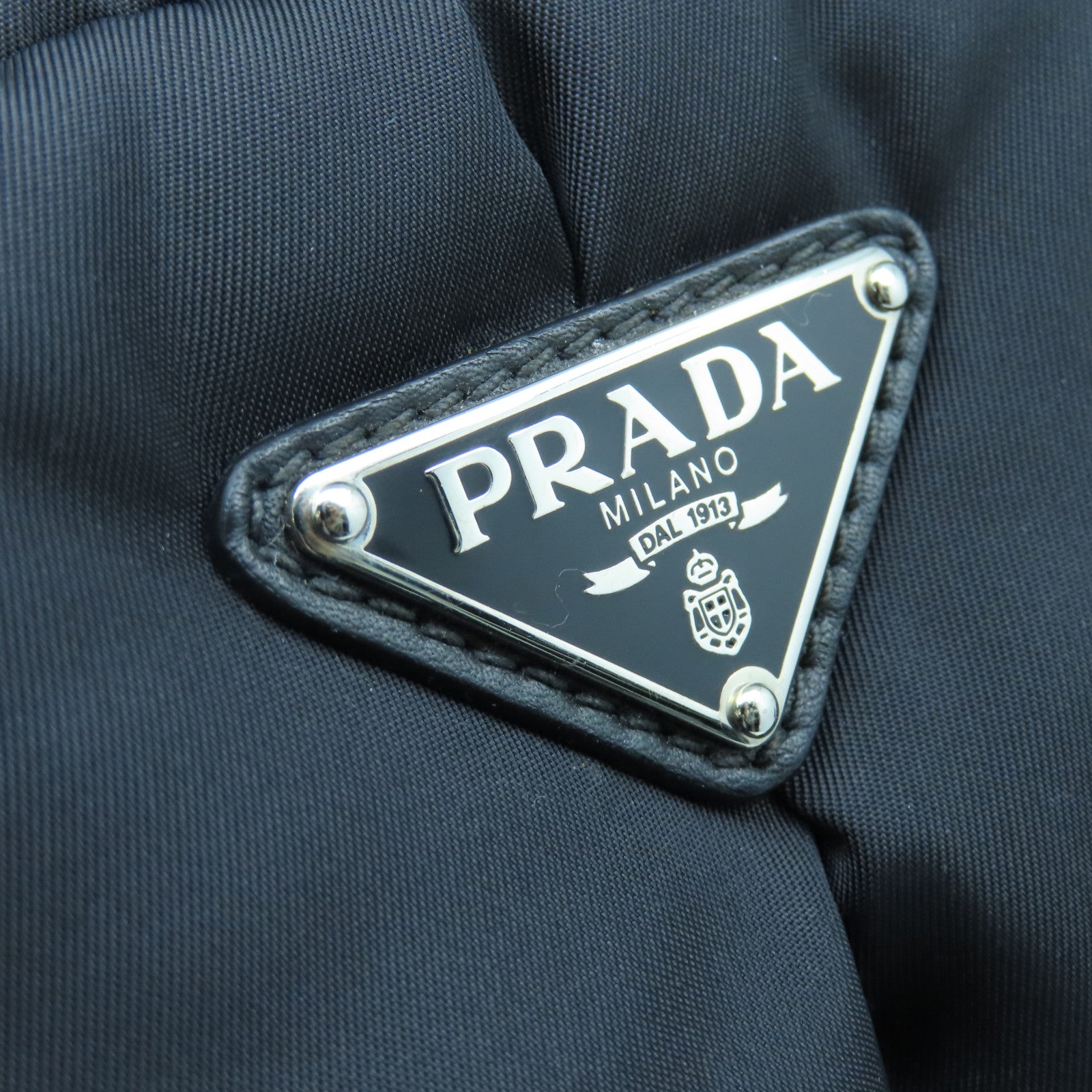 PRADA 尼龍2way Shoulder Bag銀扣手挽肩背兩用袋黑色